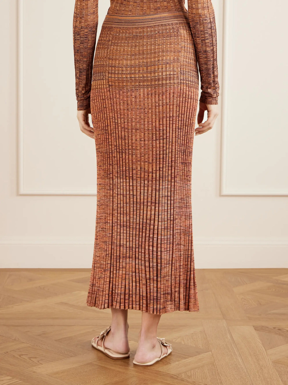 Zimmermann Mouline Ribbed-knit Midi Skirt