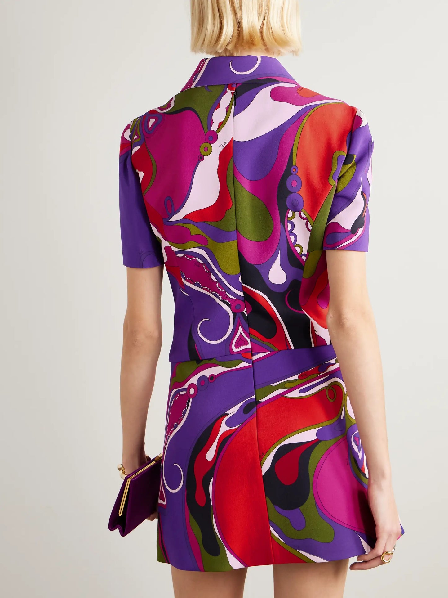 Printed Cady Mini Dress