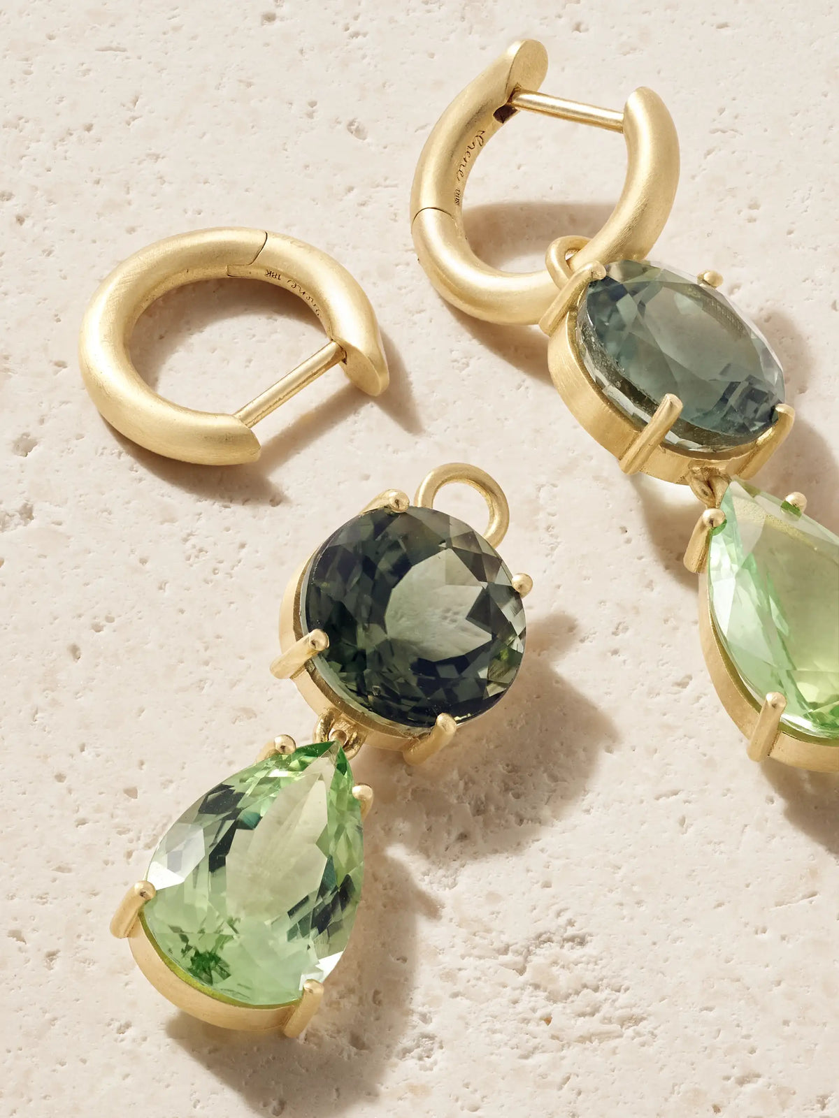 Gemmy Gem 18-karat Gold Tourmaline Hoop Earrings