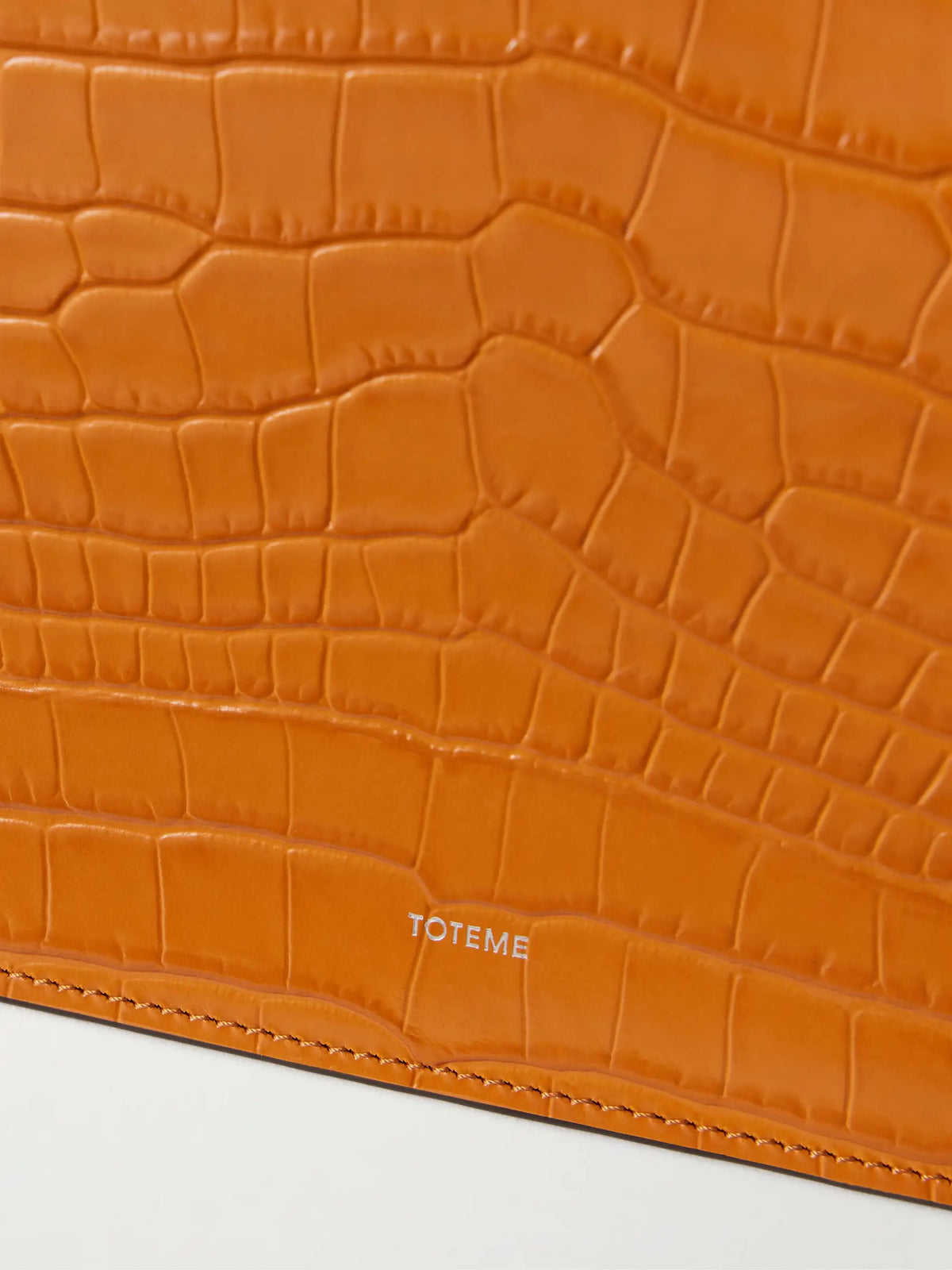Threefold Croc-effect Leather Clutch