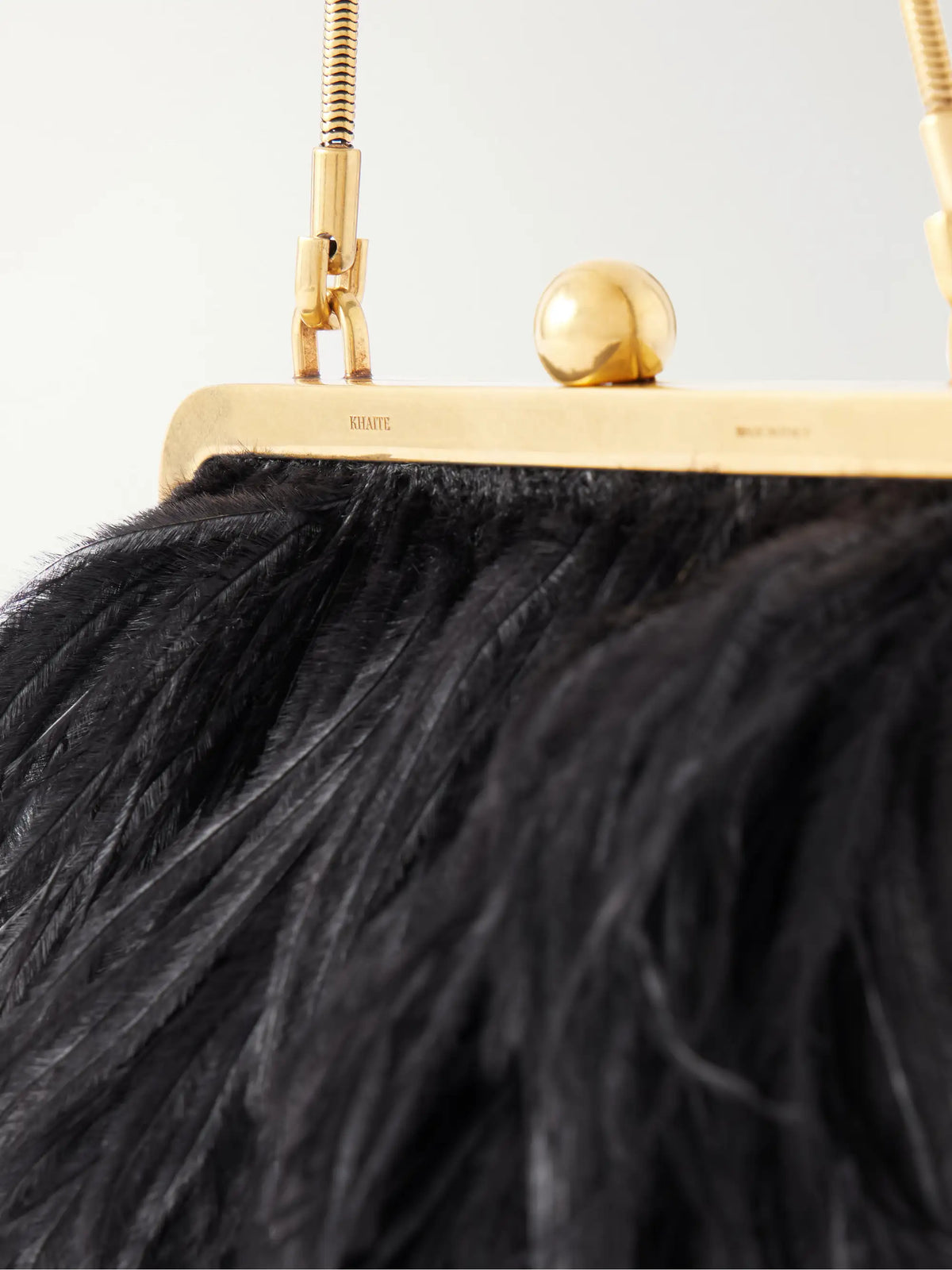 KHAITE Lilith Feather-trimmed Satin Shoulder Bag