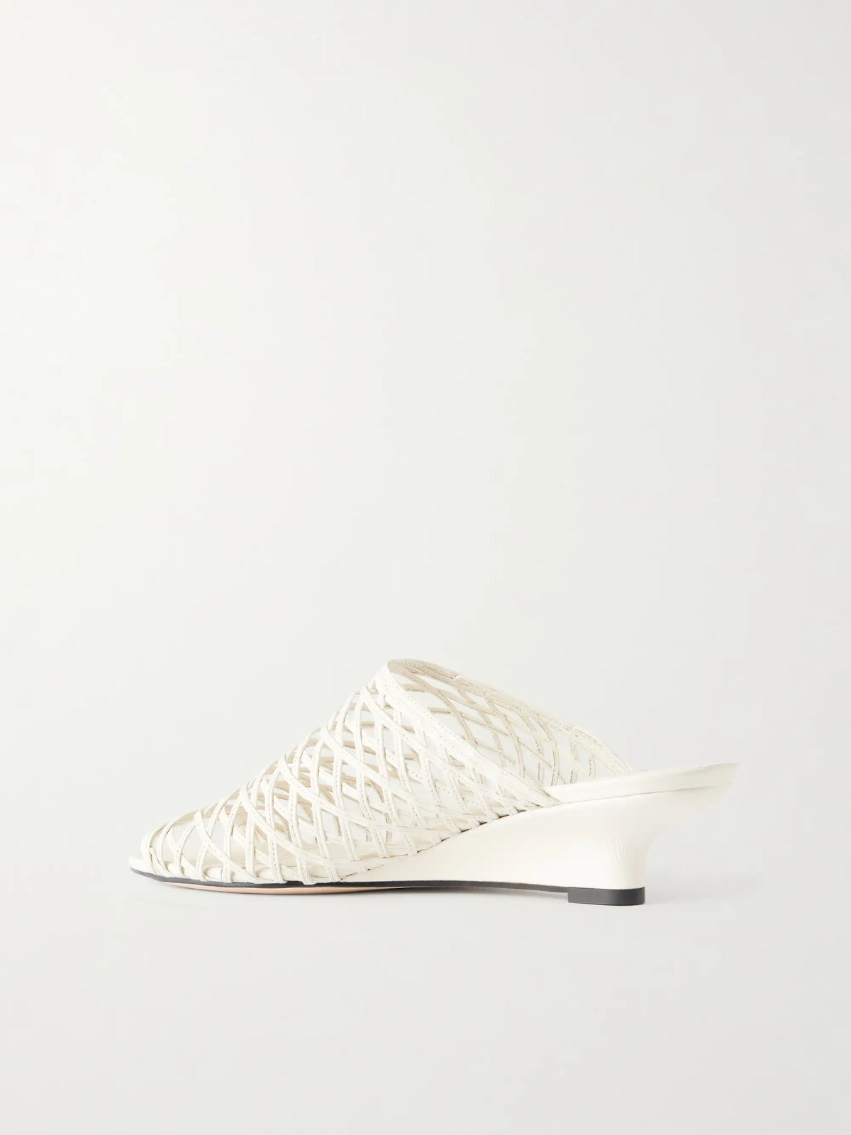 Woven Leather Wedge Mules