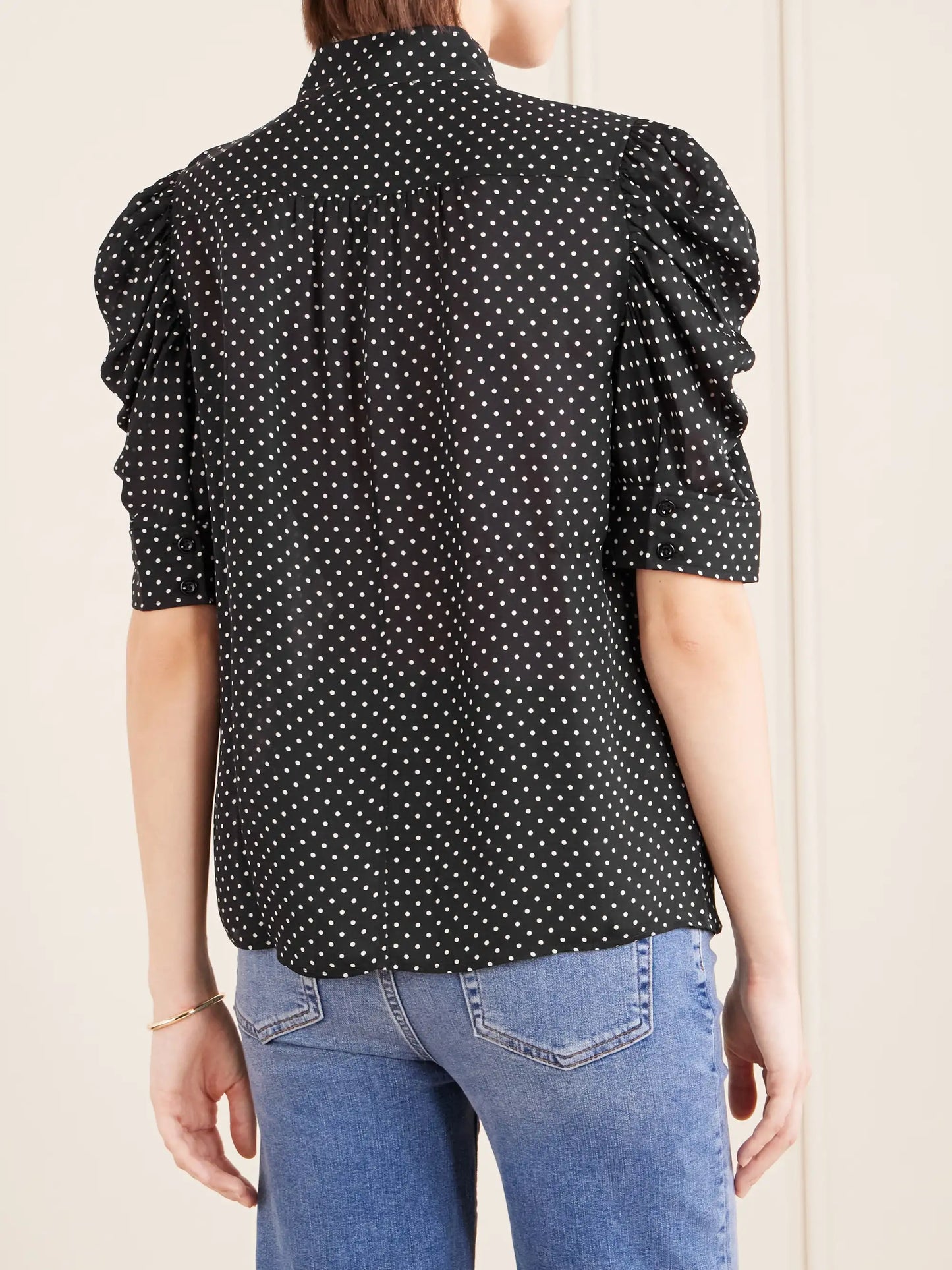 The Gillian Polka-dot Silk-voile Blouse