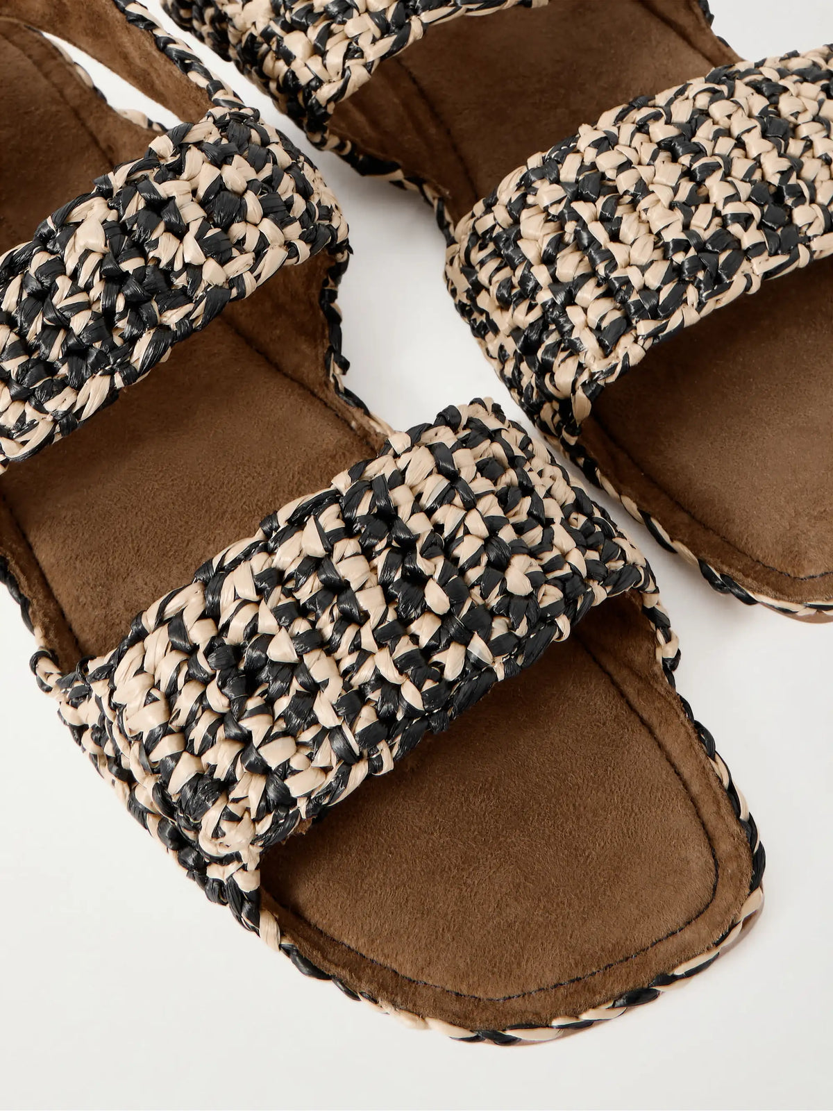 Boden Two-tone Raffia Sandals