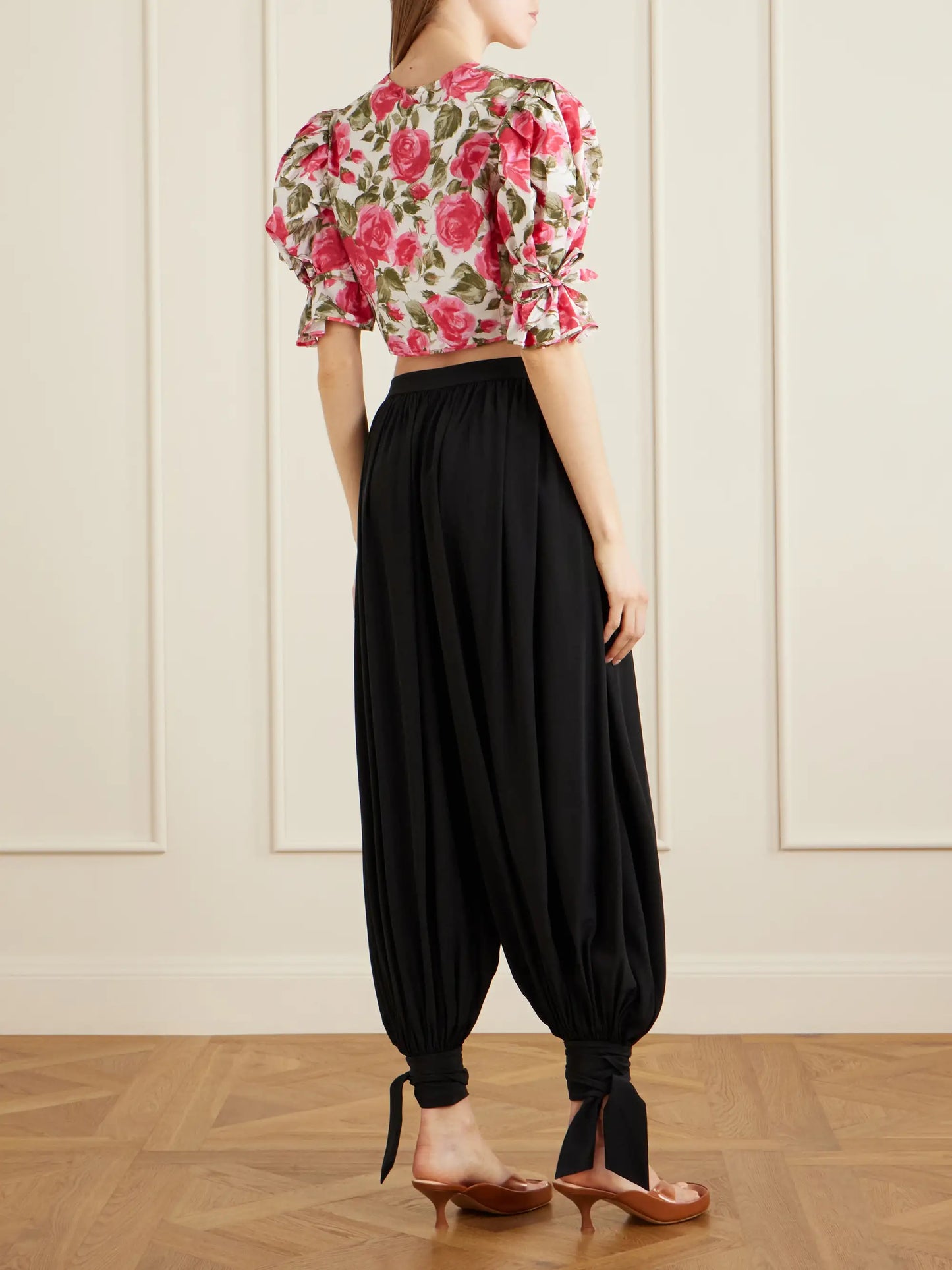 Silk Crepe De Chine Balloon Pants