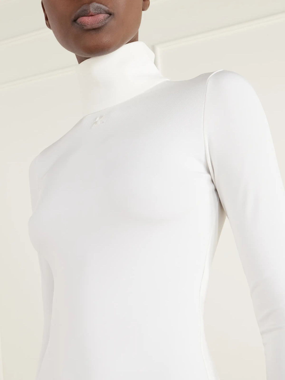 COURREGES Stretch-jersey Mock-neck Bodysuit