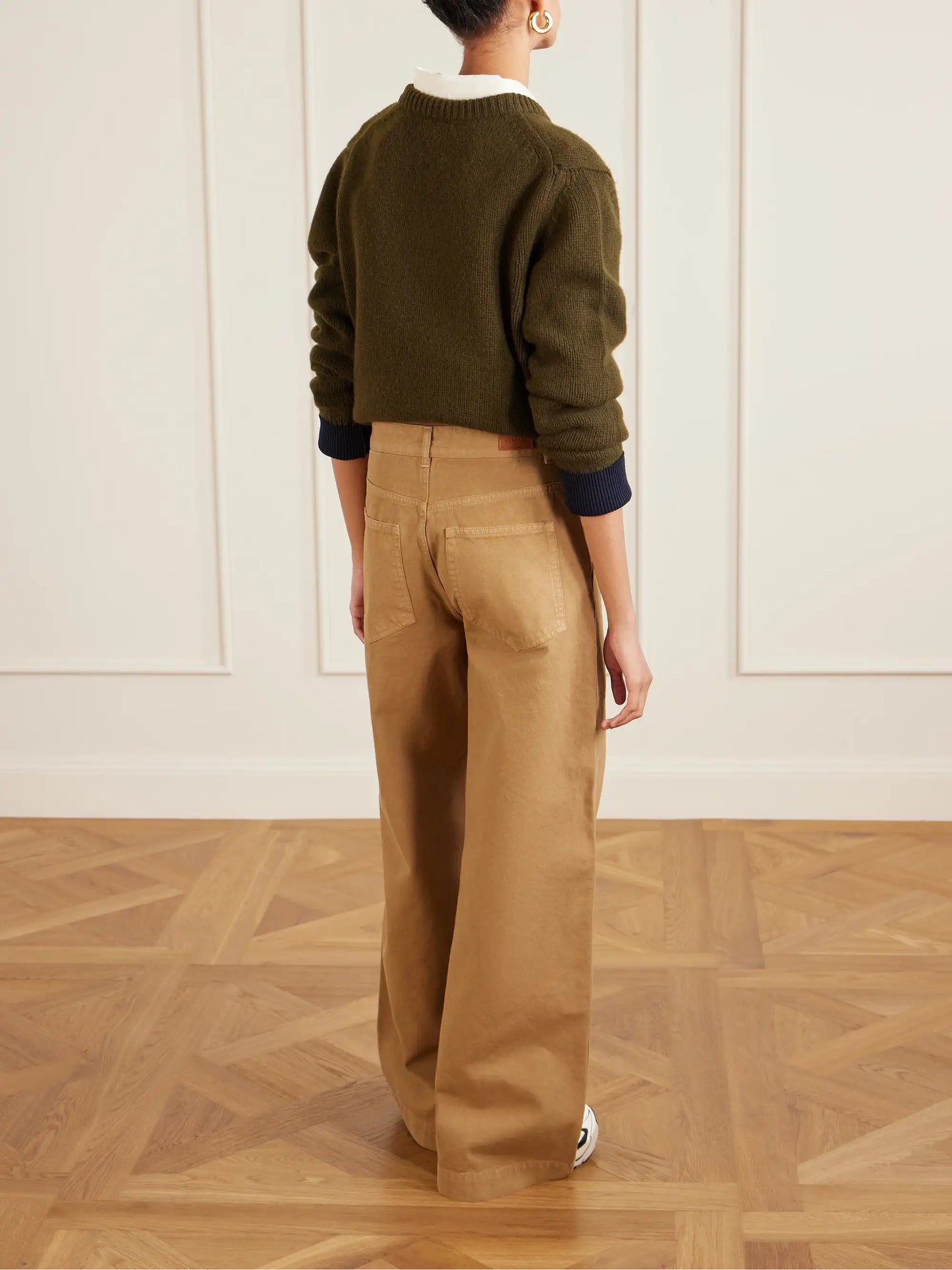 Wide-leg Cotton-canvas Trousers