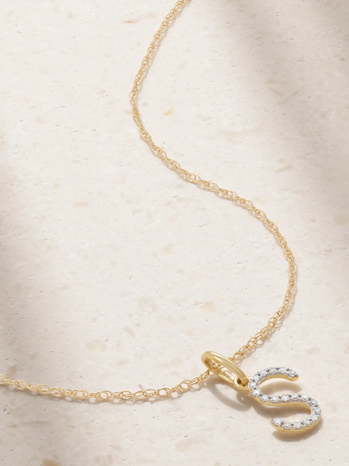 Initial 9-karat Gold Diamond Necklace