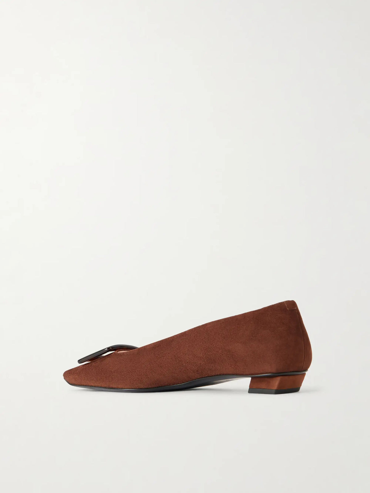 Belle Vivier Buckled Suede Ballet Flats