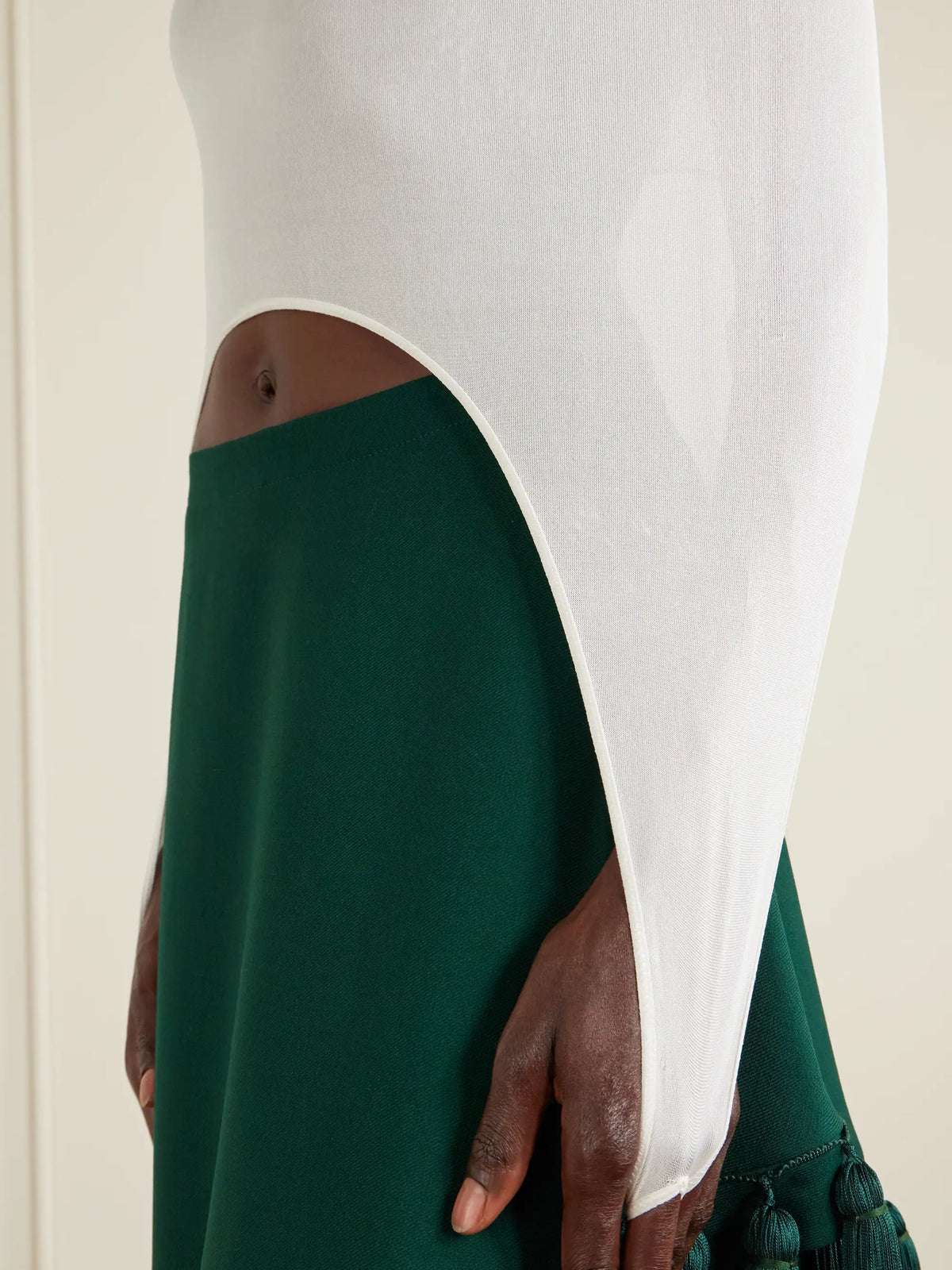 Alaïa Cropped Turtleneck Silk-blend Top