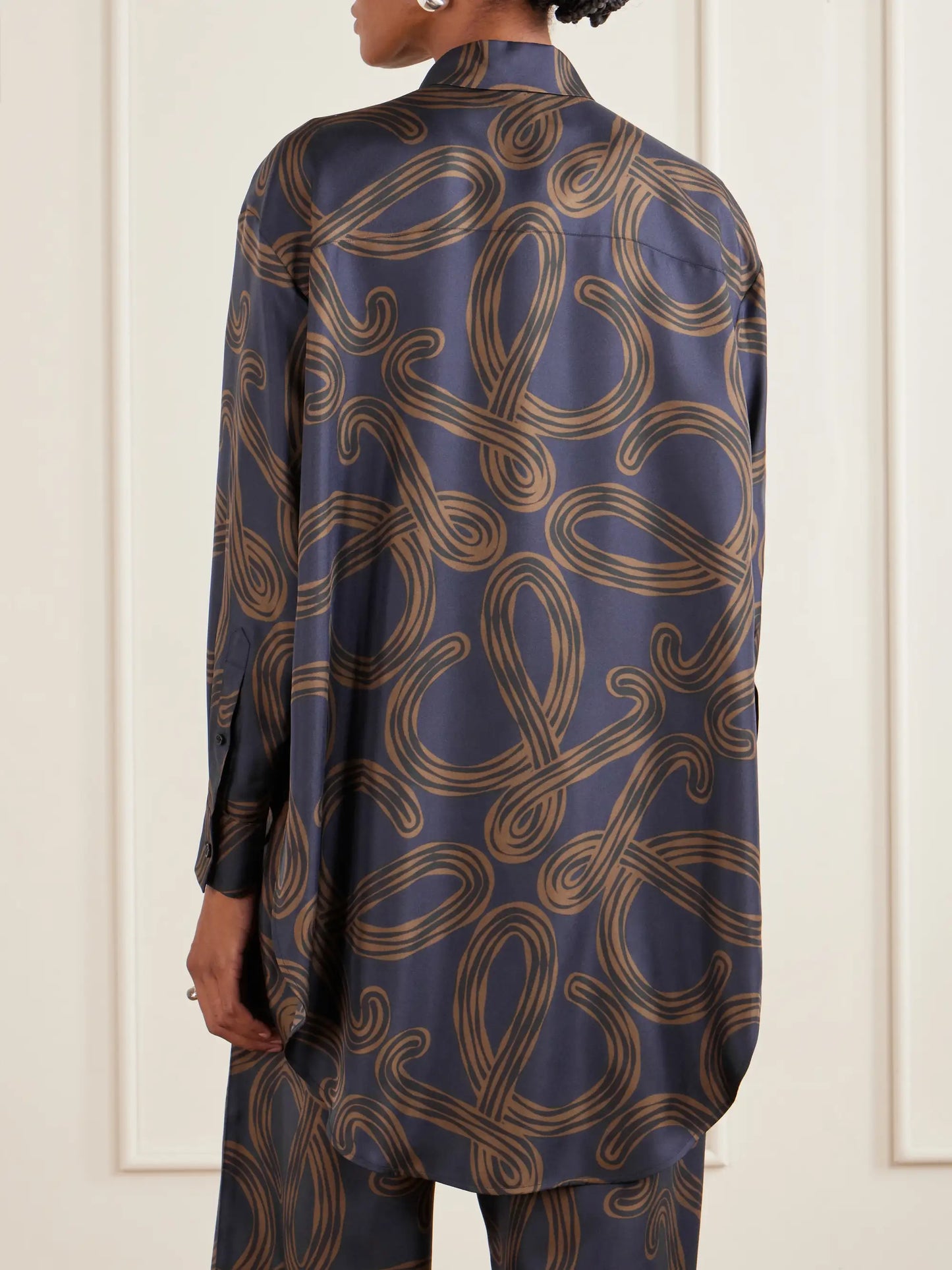 + Paula's Ibiza Anagram-printed Silk-twill Shirt