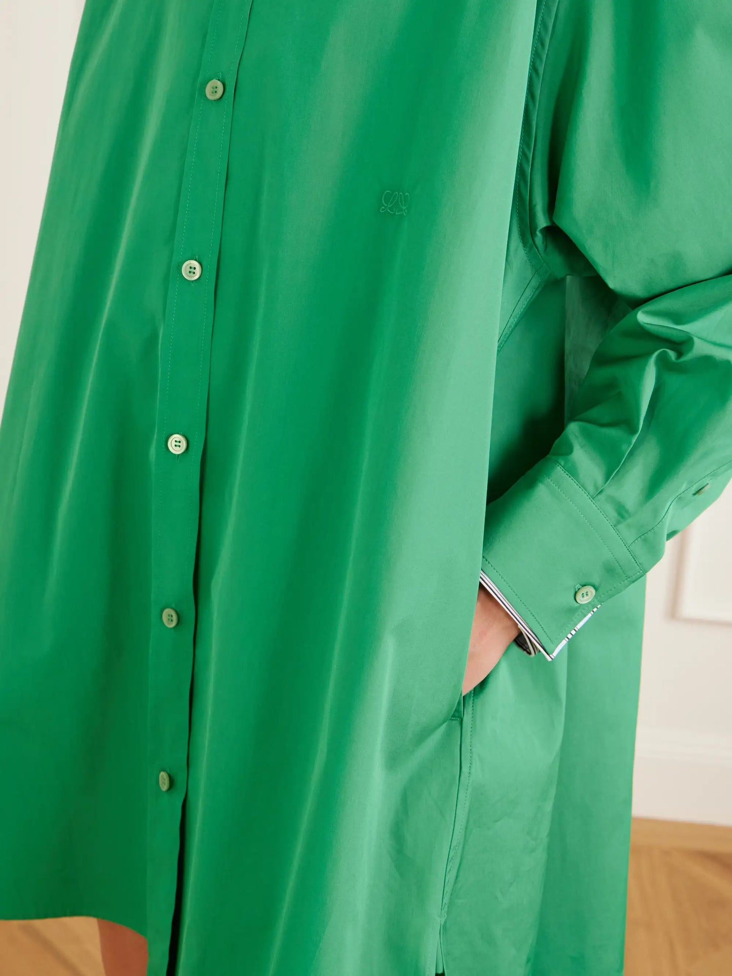 Logo-embroidered Cotton-poplin Midi Shirt Dress
