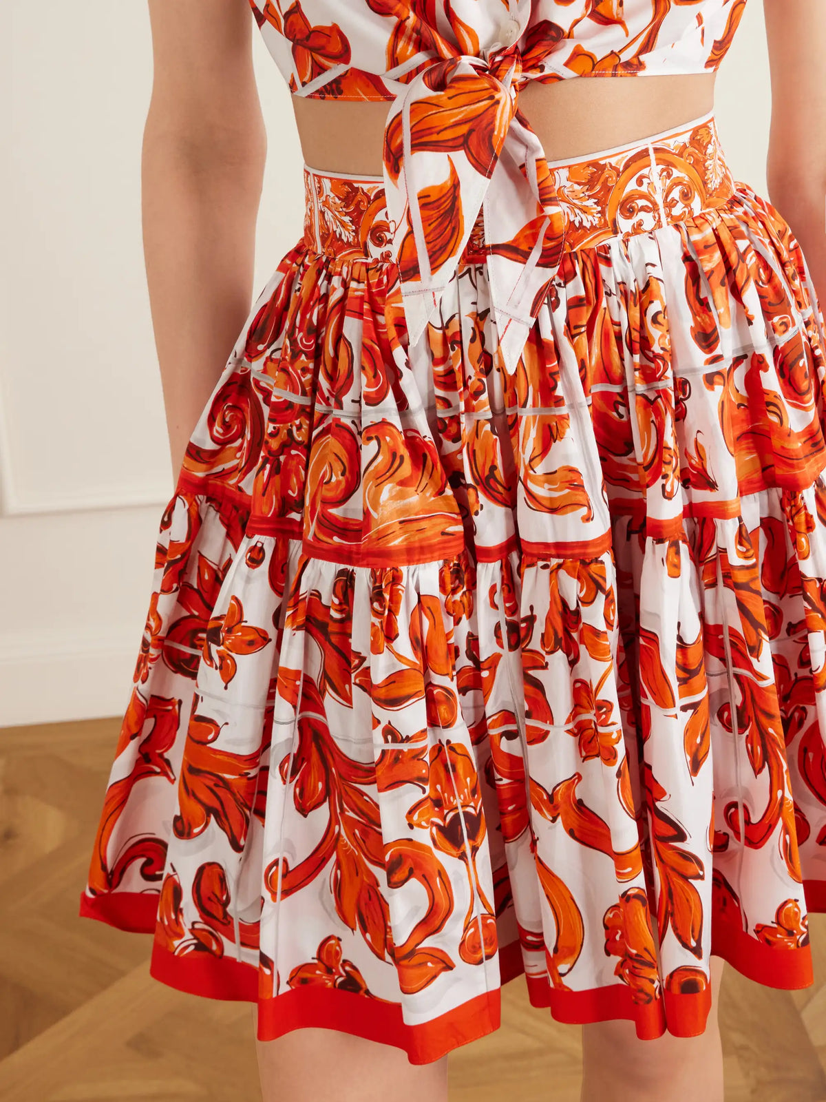 Dolce & Gabbana Printed Cotton-poplin Mini Skirt