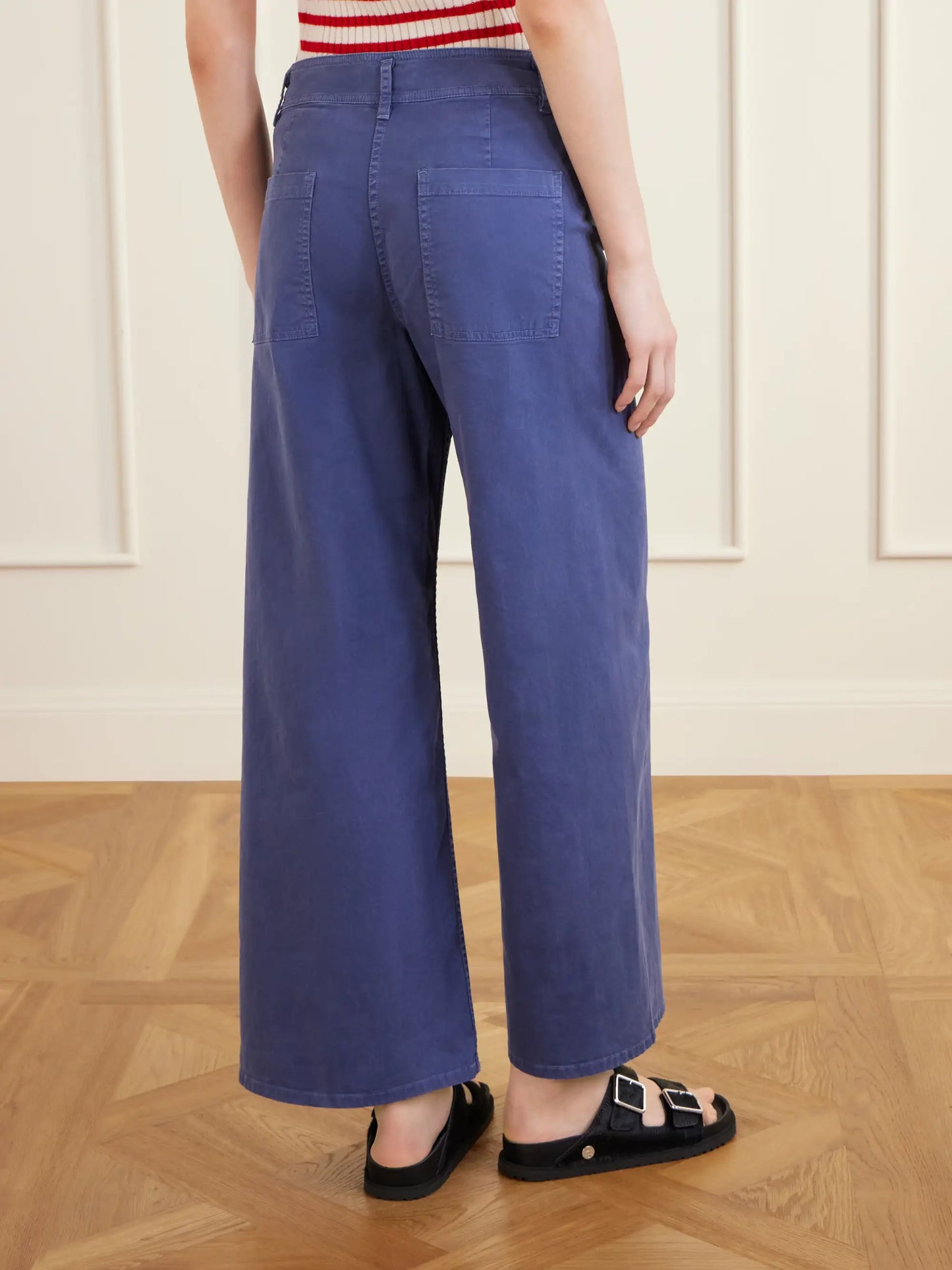 Megan Cotton-blend Wide-leg Pants