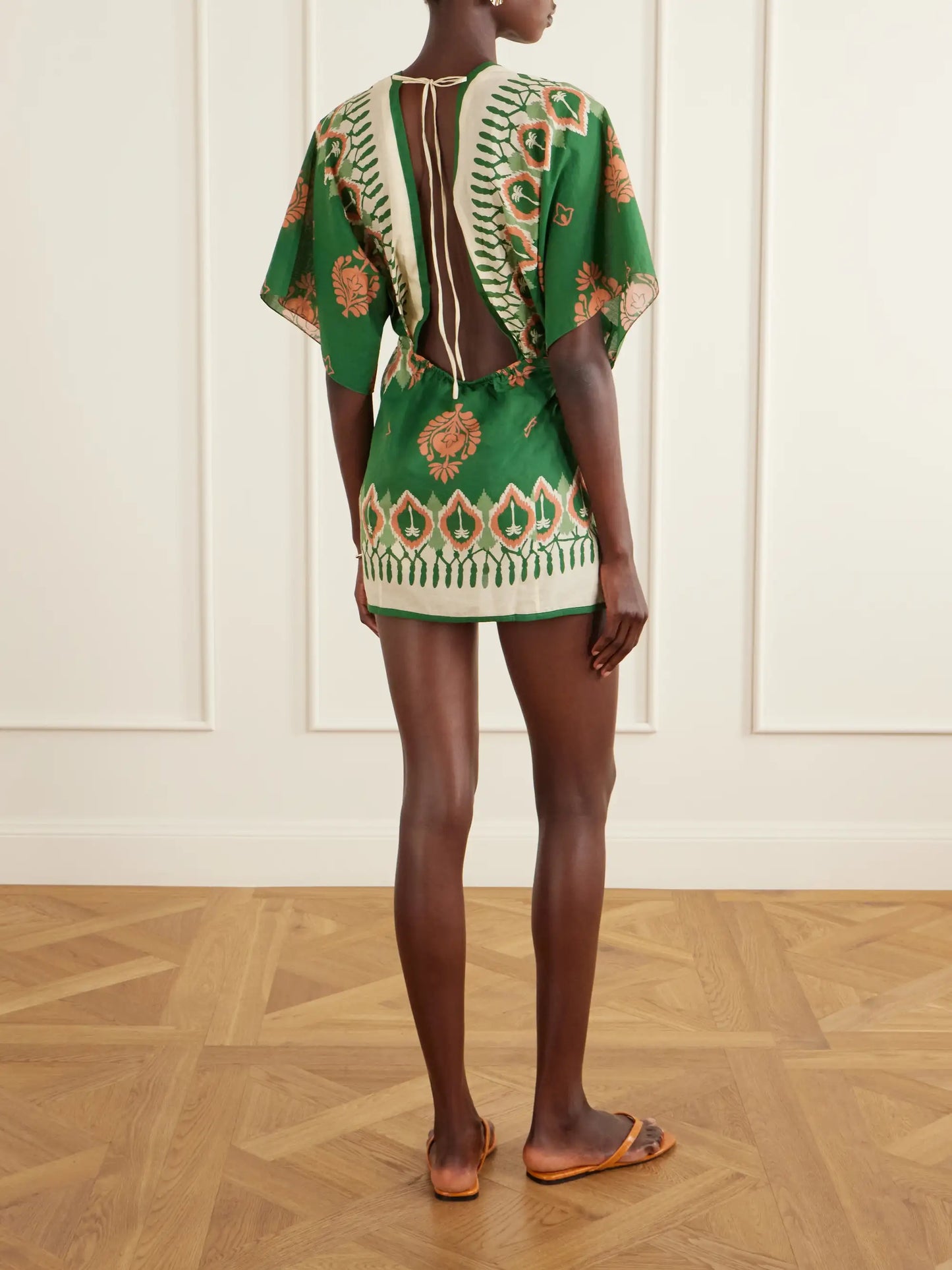 Inundada De Color Printed Cotton-voile Mini Dress