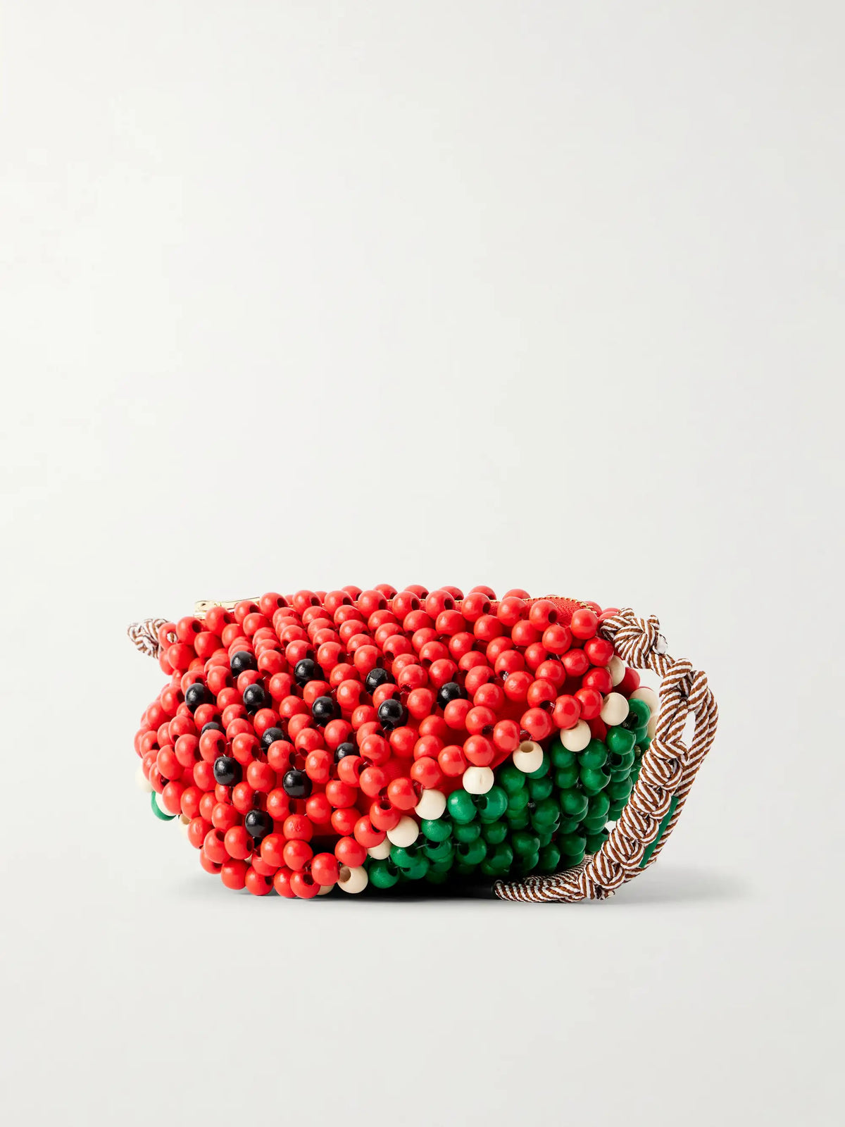 Watermelon Beaded Wood Shoulder Bag