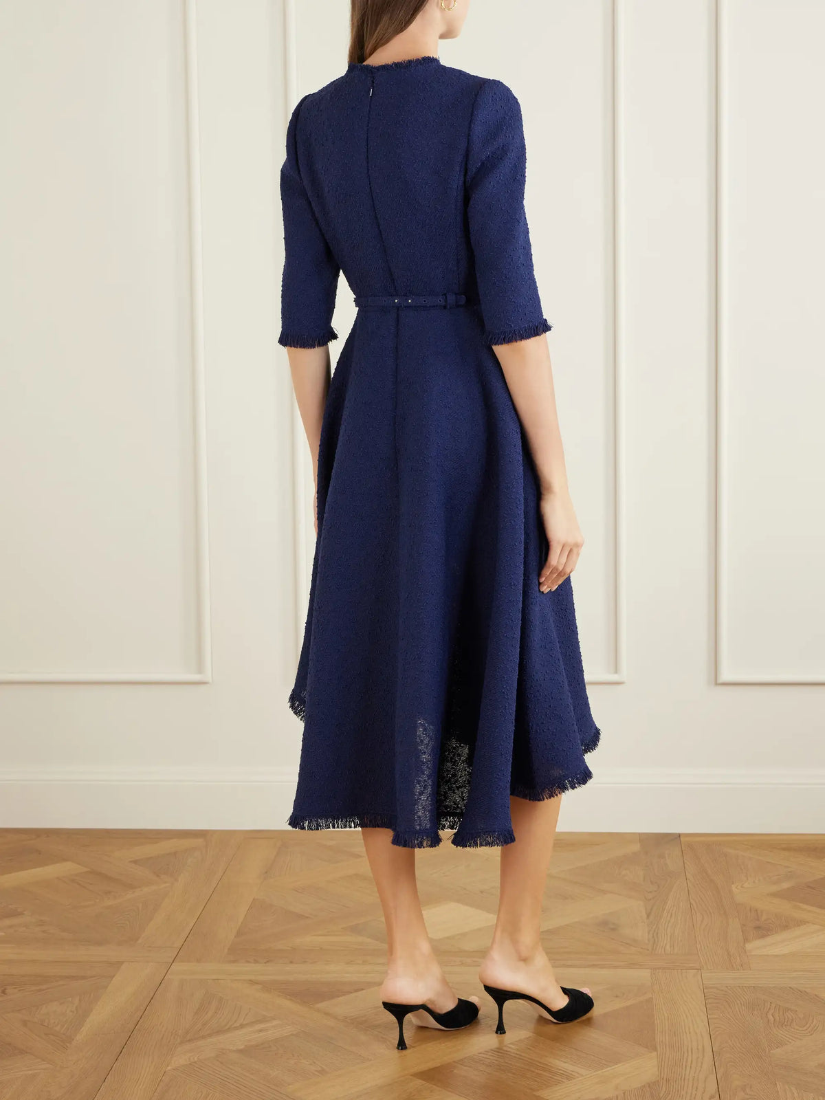 Embellished Tweed Midi Dress