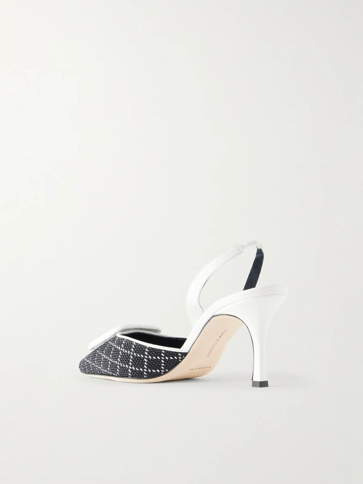 Mayslibi 70 Woven Leather Slingback Pumps