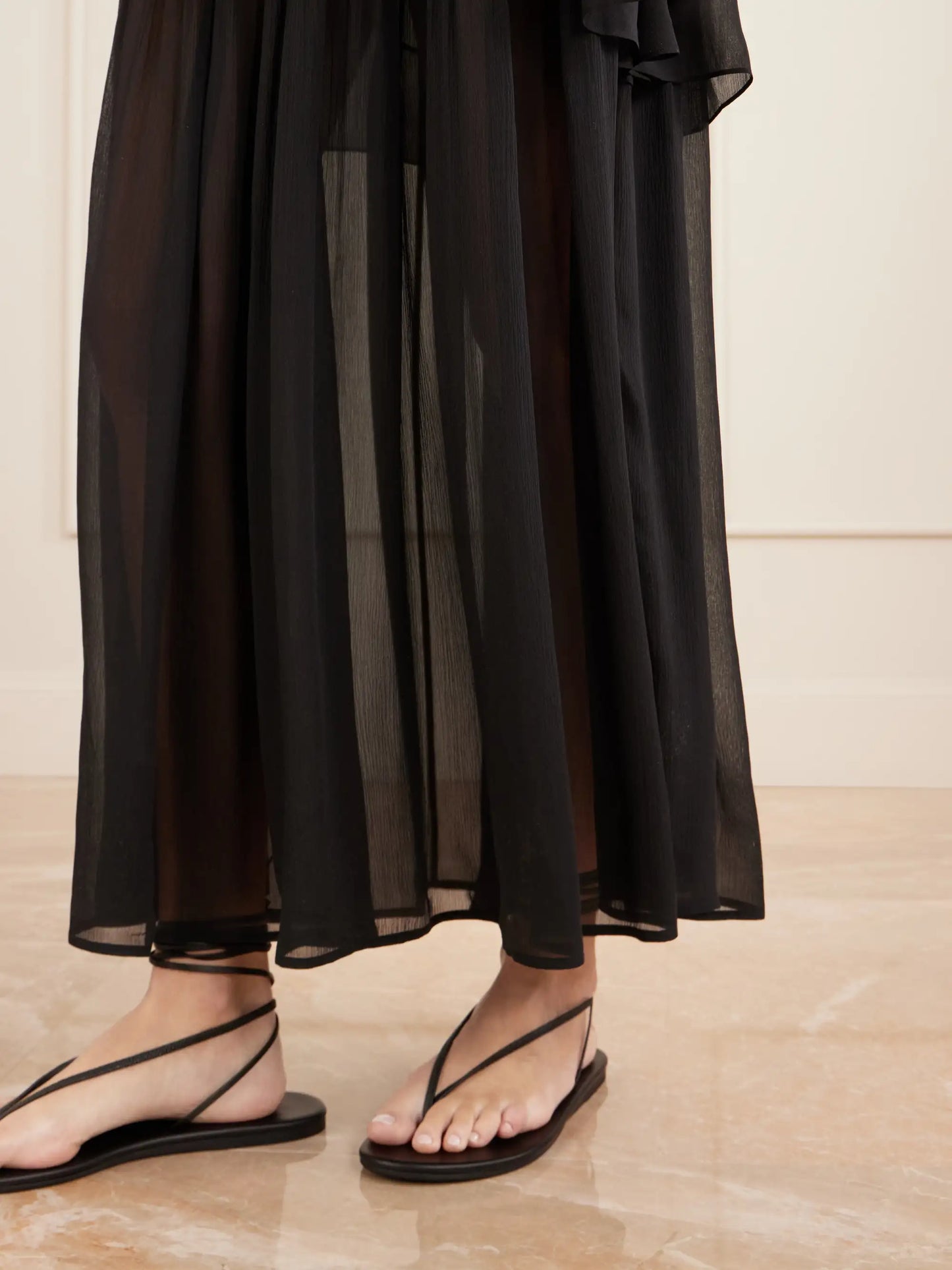 Midnight Shirred Muslin Maxi Skirt