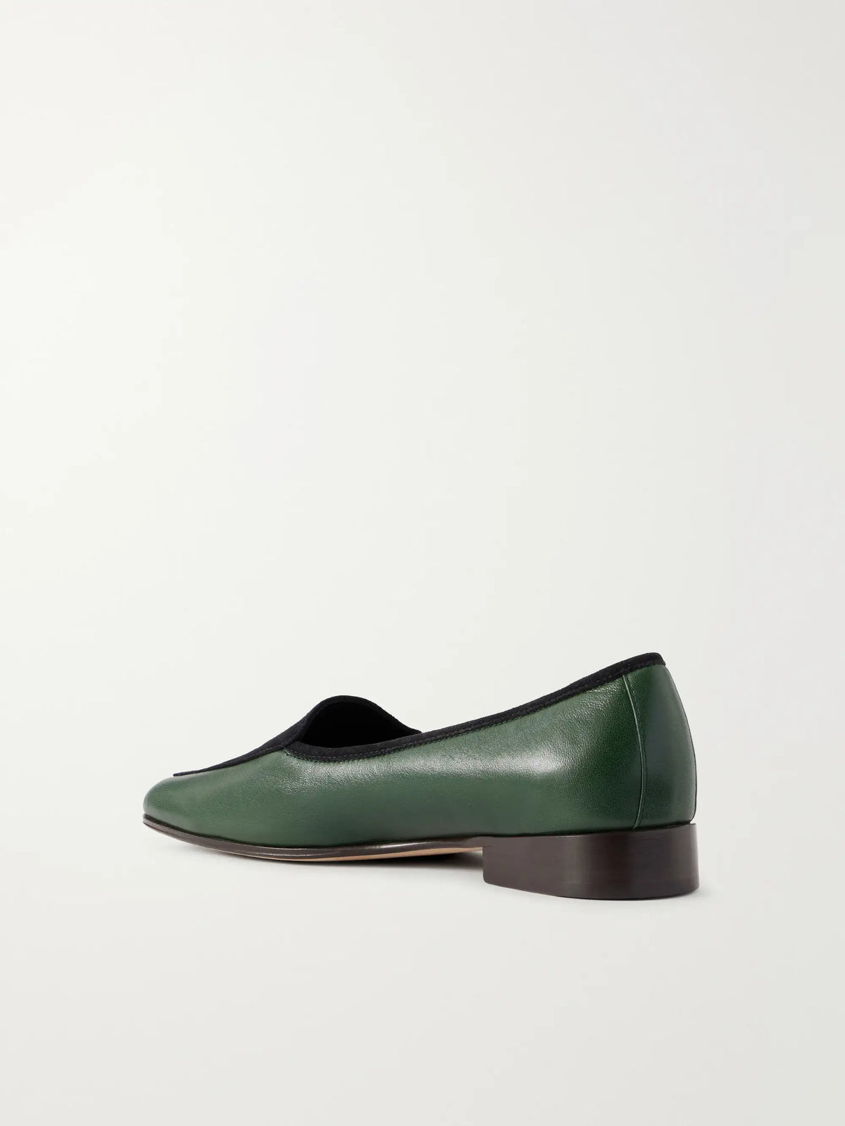 Adam Suede-trimmed Glossed-leather Penny Loafers
