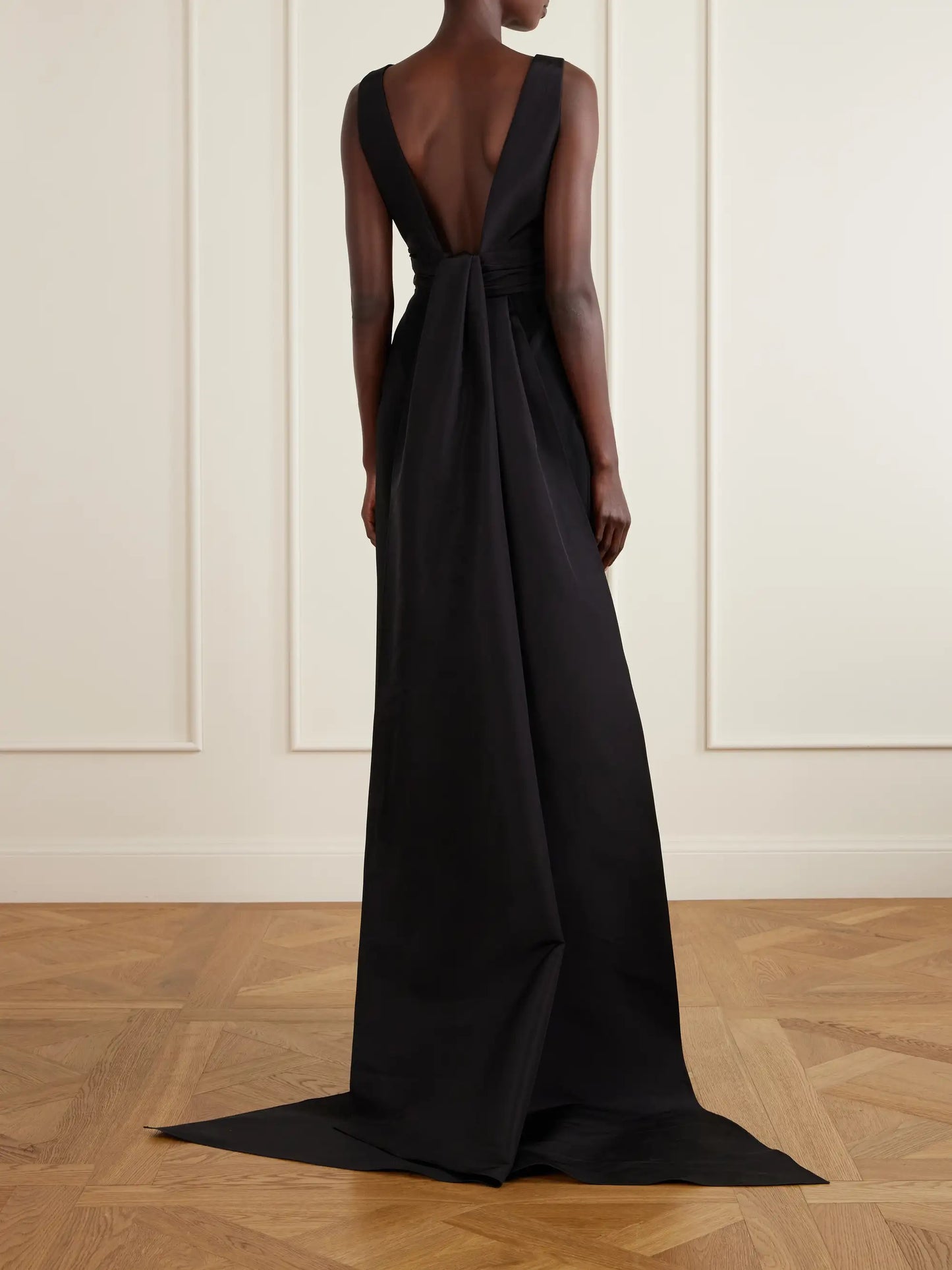Bow-detailed Faille Gown