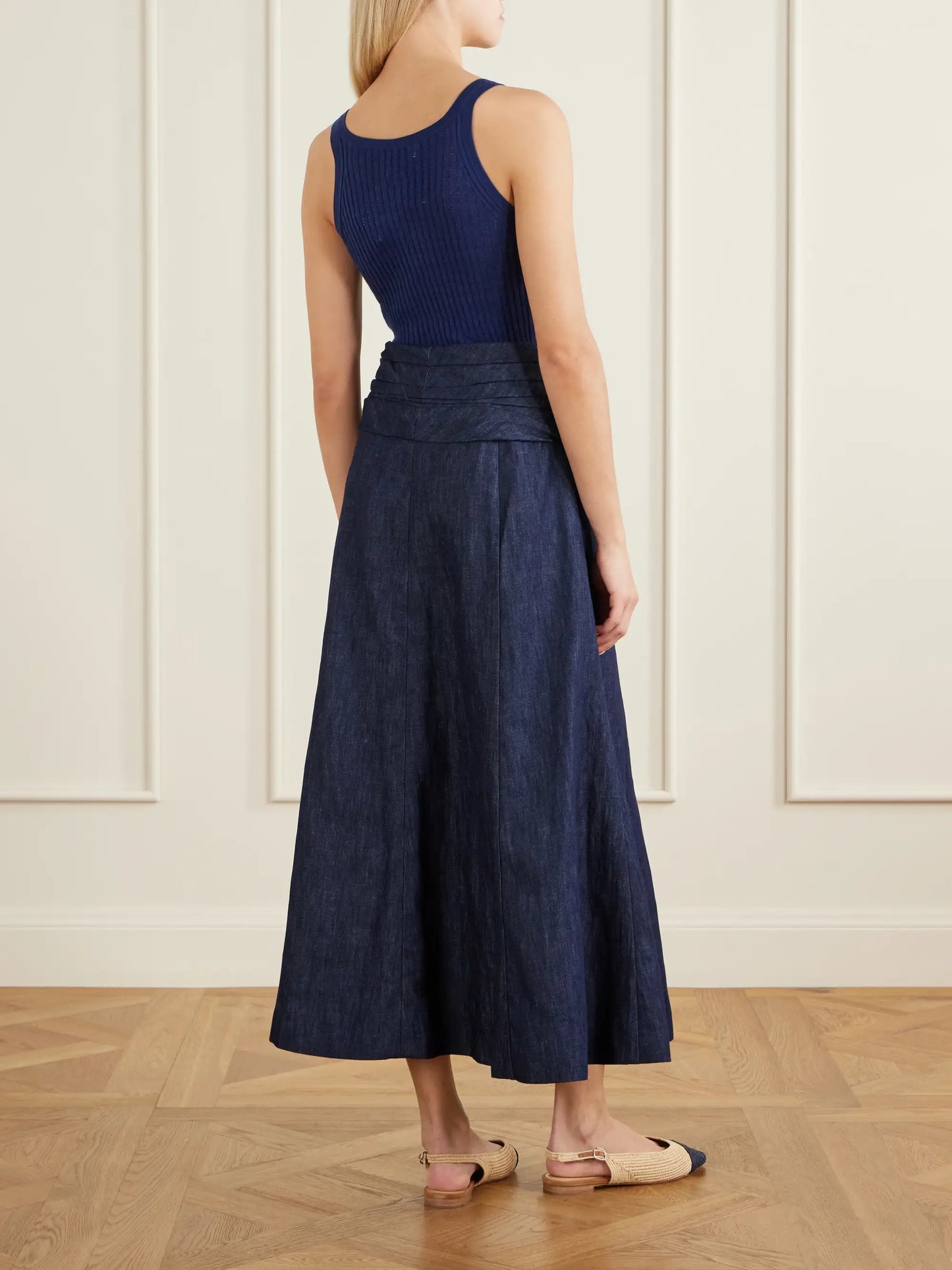 Zivan Cotton And Linen-blend Maxi Skirt