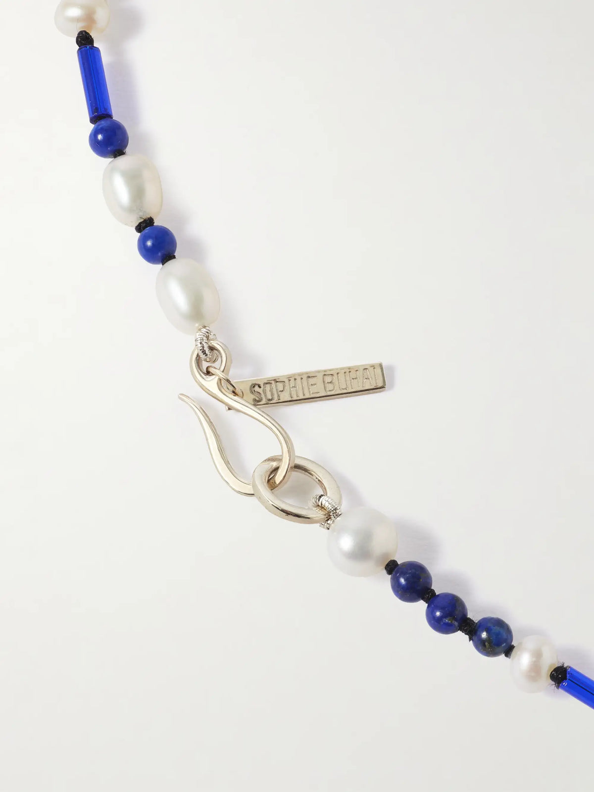 Nile Silver, Lapis Lazuli, Pearl And Glass Beaded Necklace