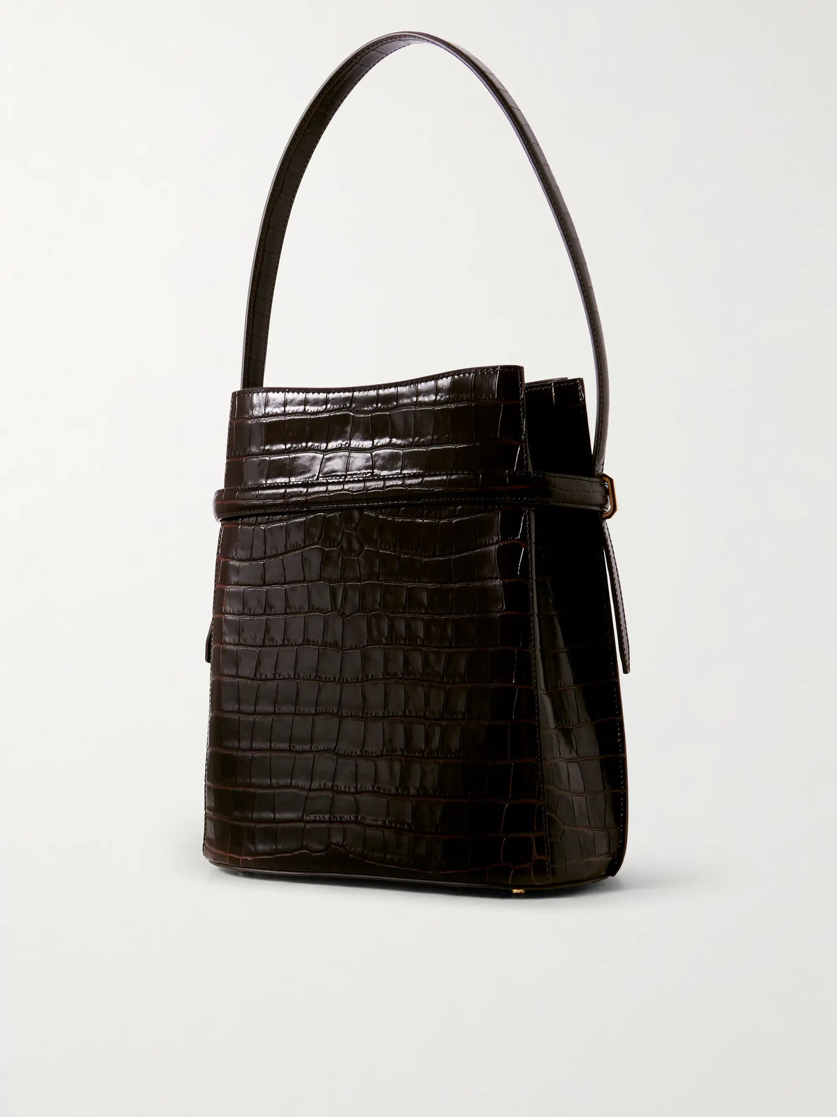 Belted Croc-effect Leather Tote