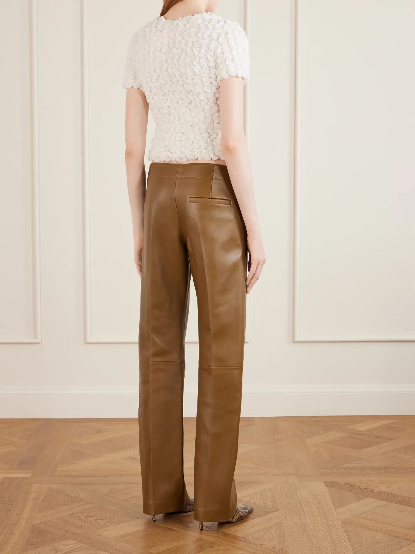 Mita Leather Straight-leg Pants
