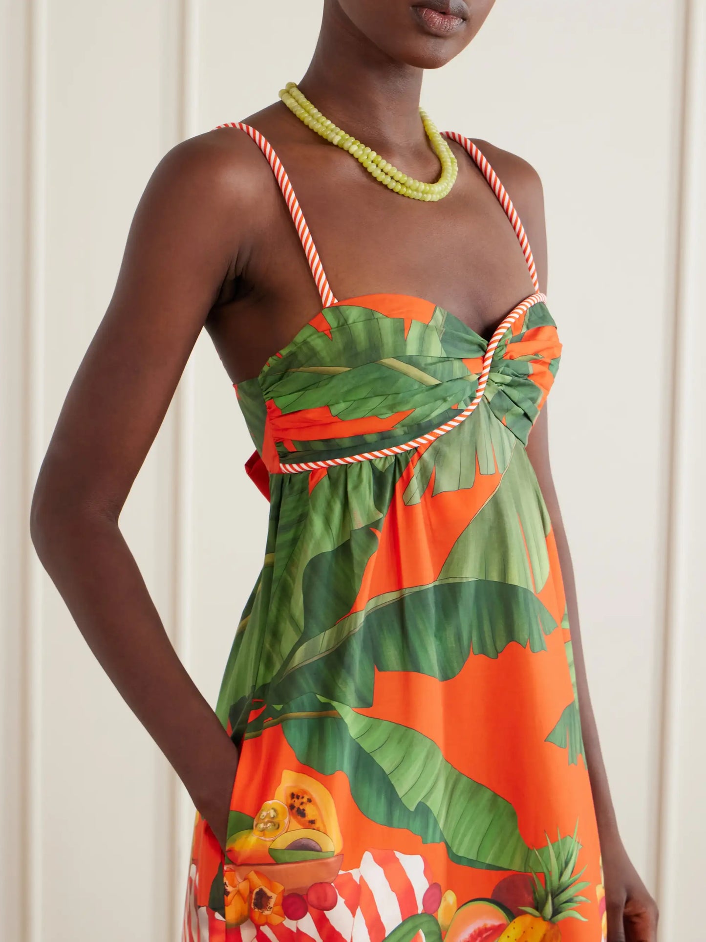 Fruit Trolley Printed Cotton Midi Dress