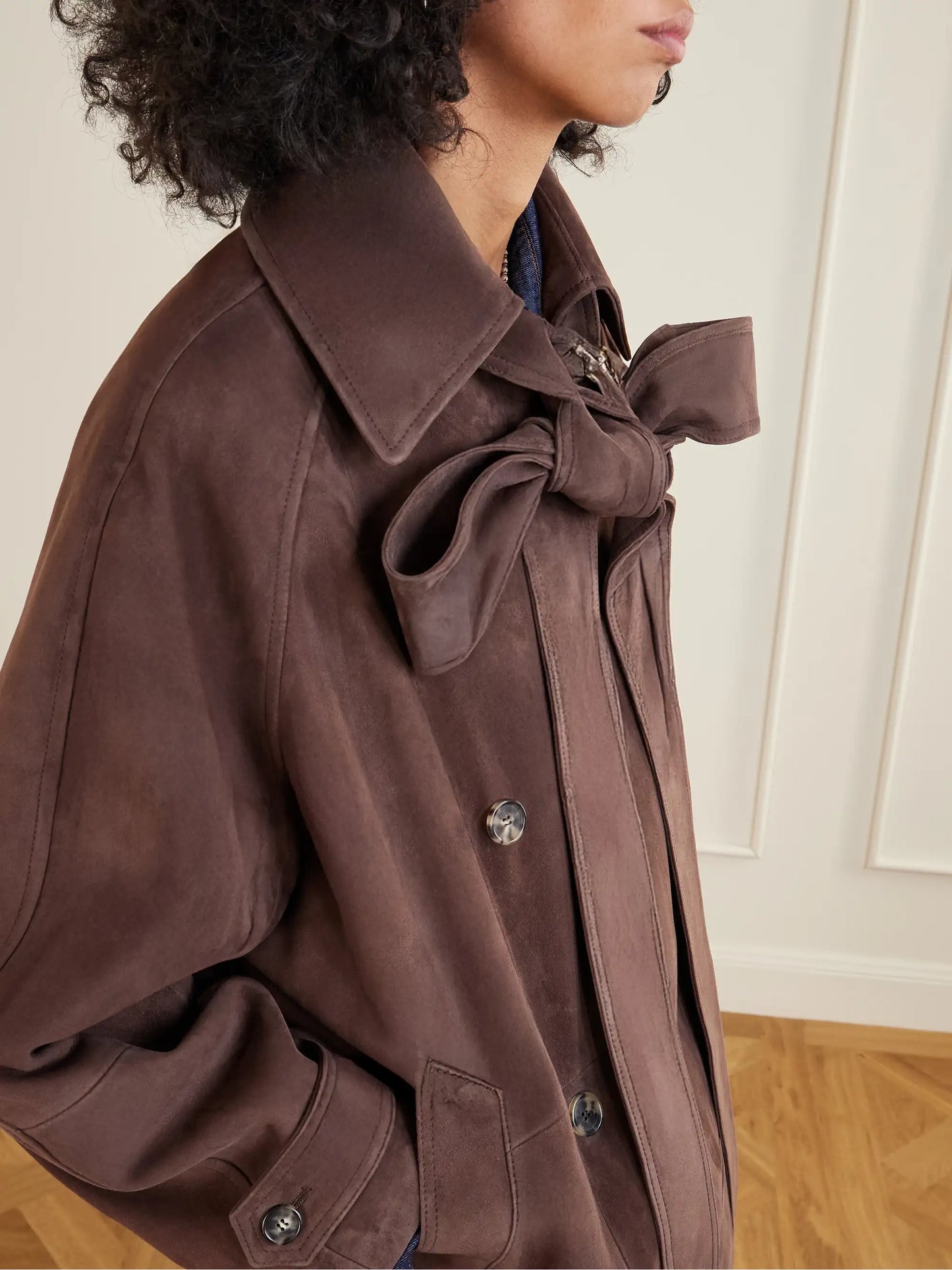 Double-breasted Suede Jacket