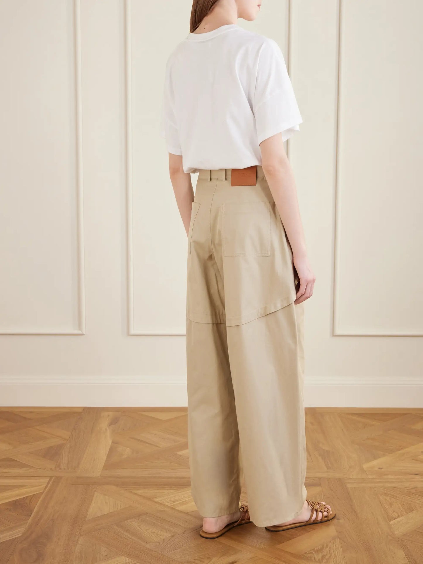 + Paula's Ibiza Paneled Cotton Gabardine Wide-leg Pants