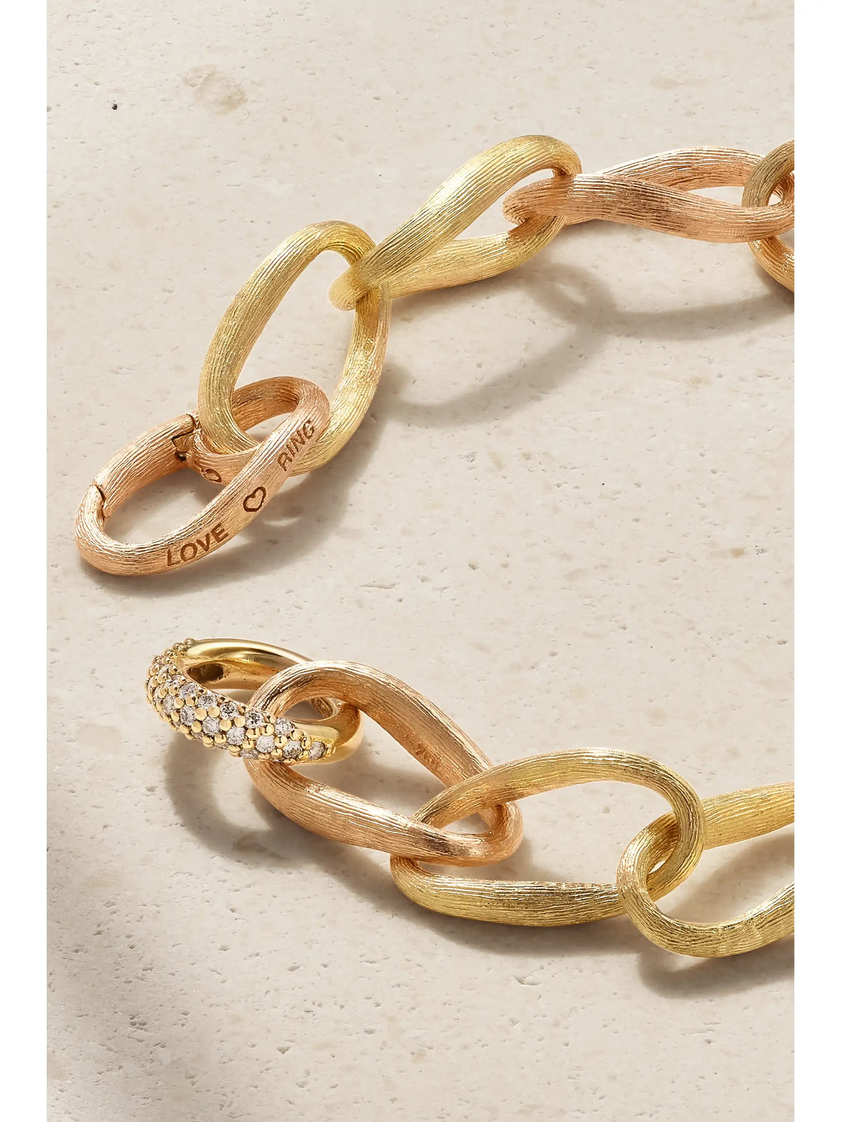 Love Medium 18-karat Yellow And Rose Gold Diamond Bracelet