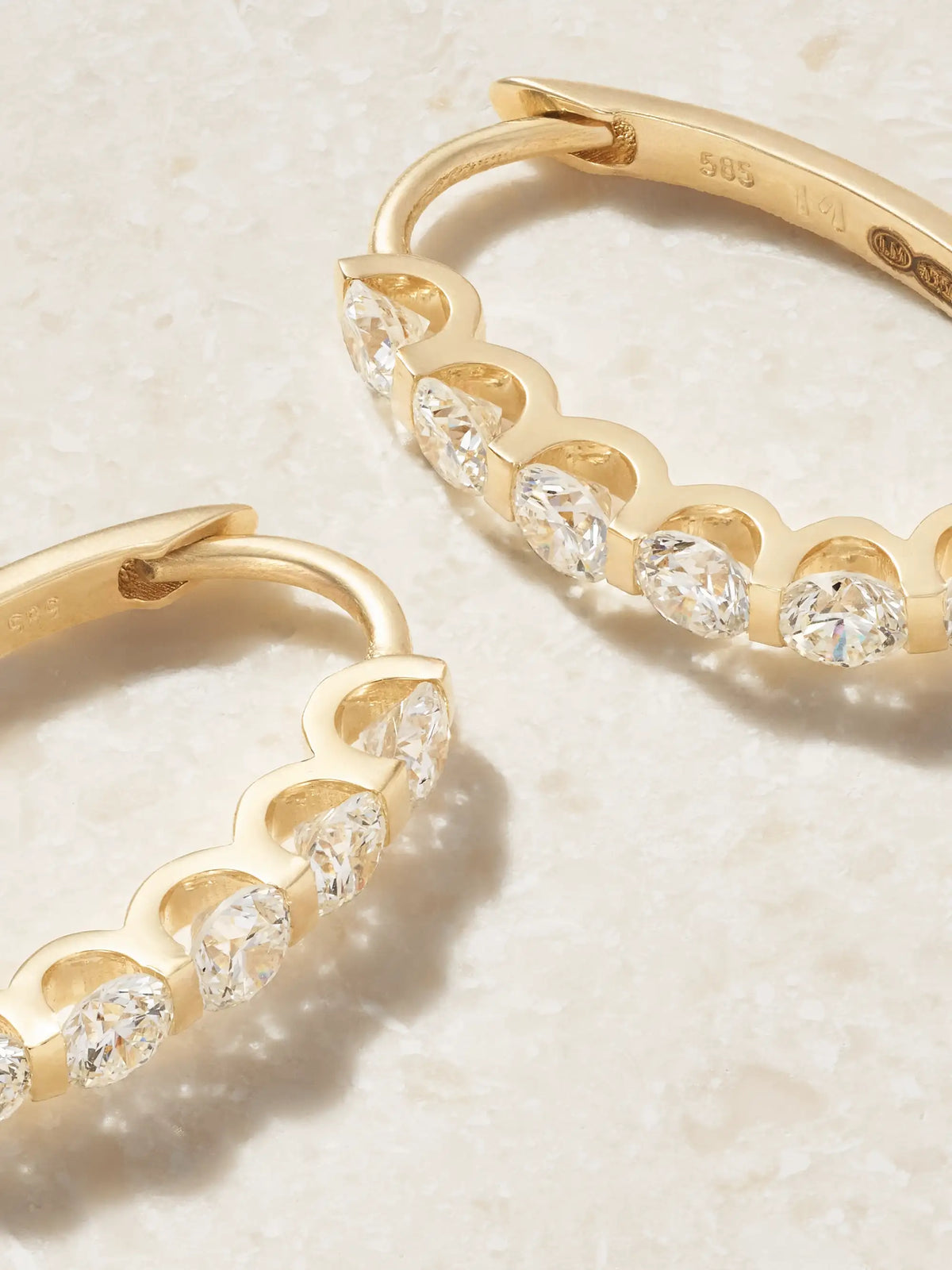 Ileana Makri 14-karat Gold Diamond Hoop Earrings