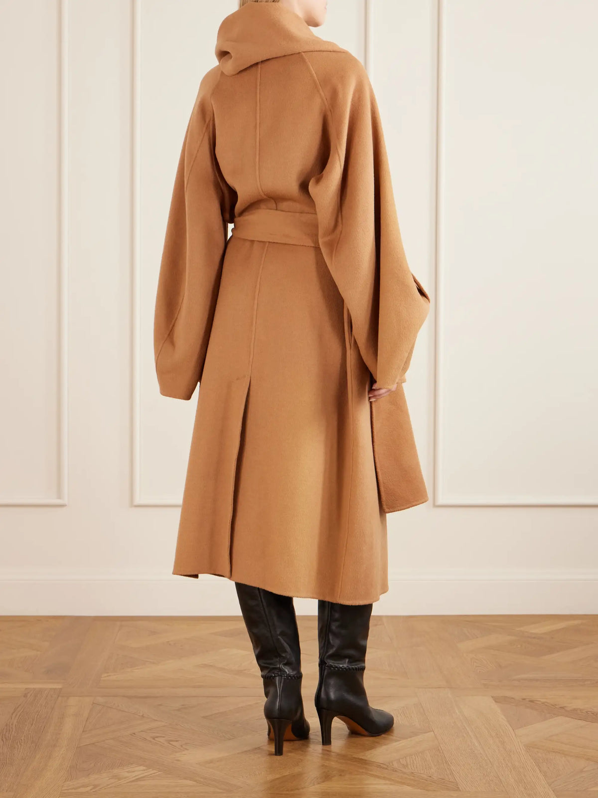 Zimmermann Valiant Belted Scarf-detailed Wool-blend Coat