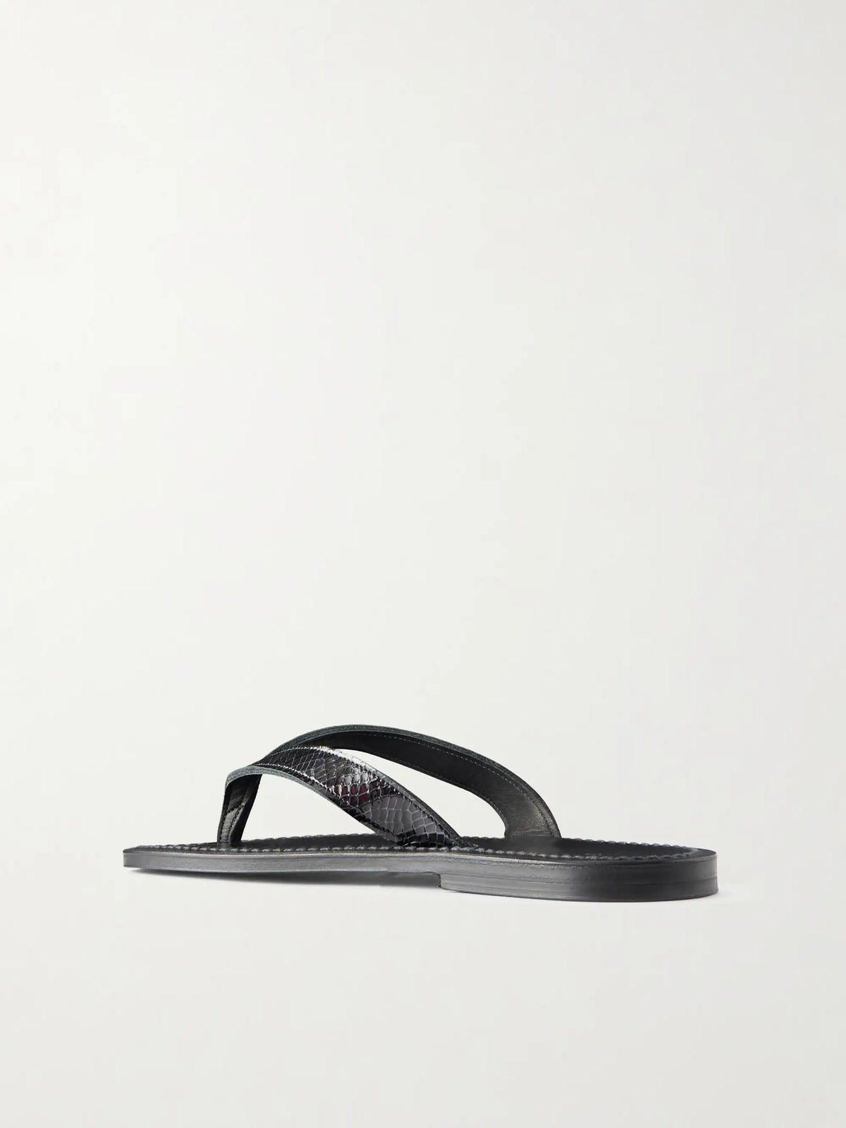 Torino Snake-effect Leather Thong Sandals