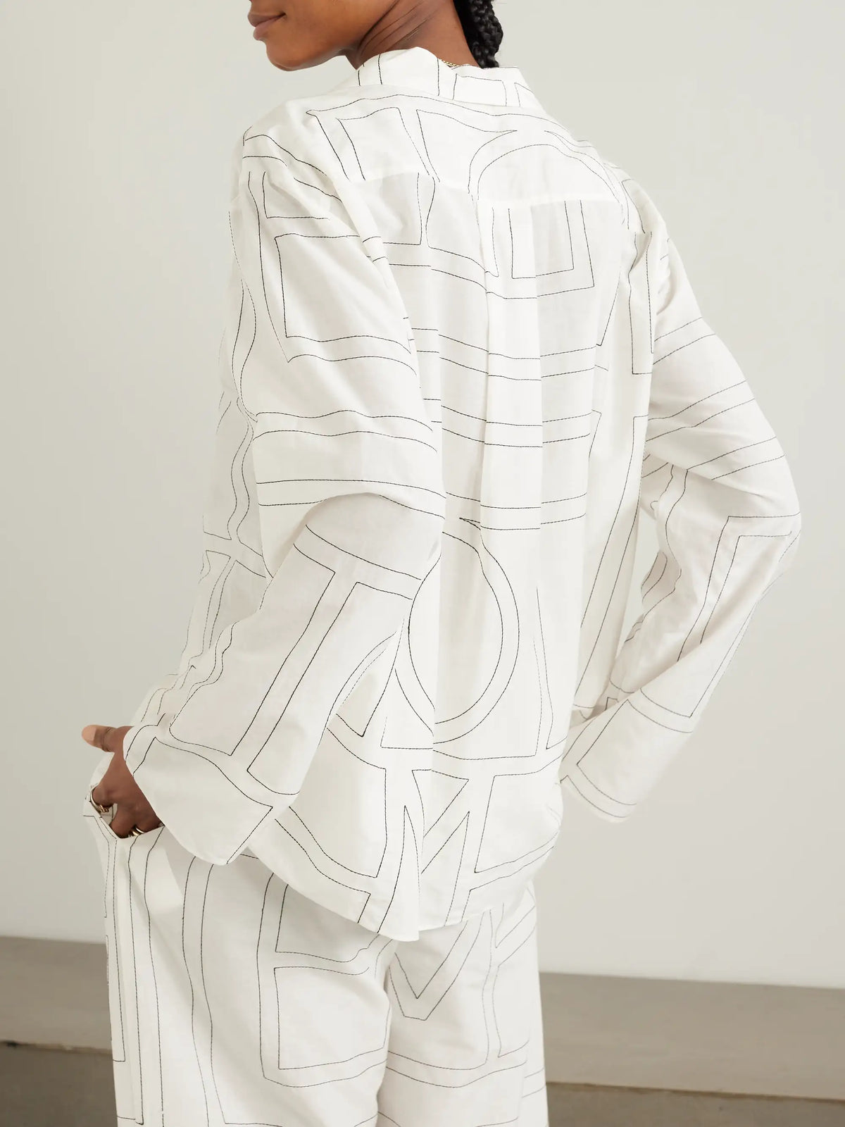 TOTEME Embroidered Organic Cotton And Silk-blend Shirt