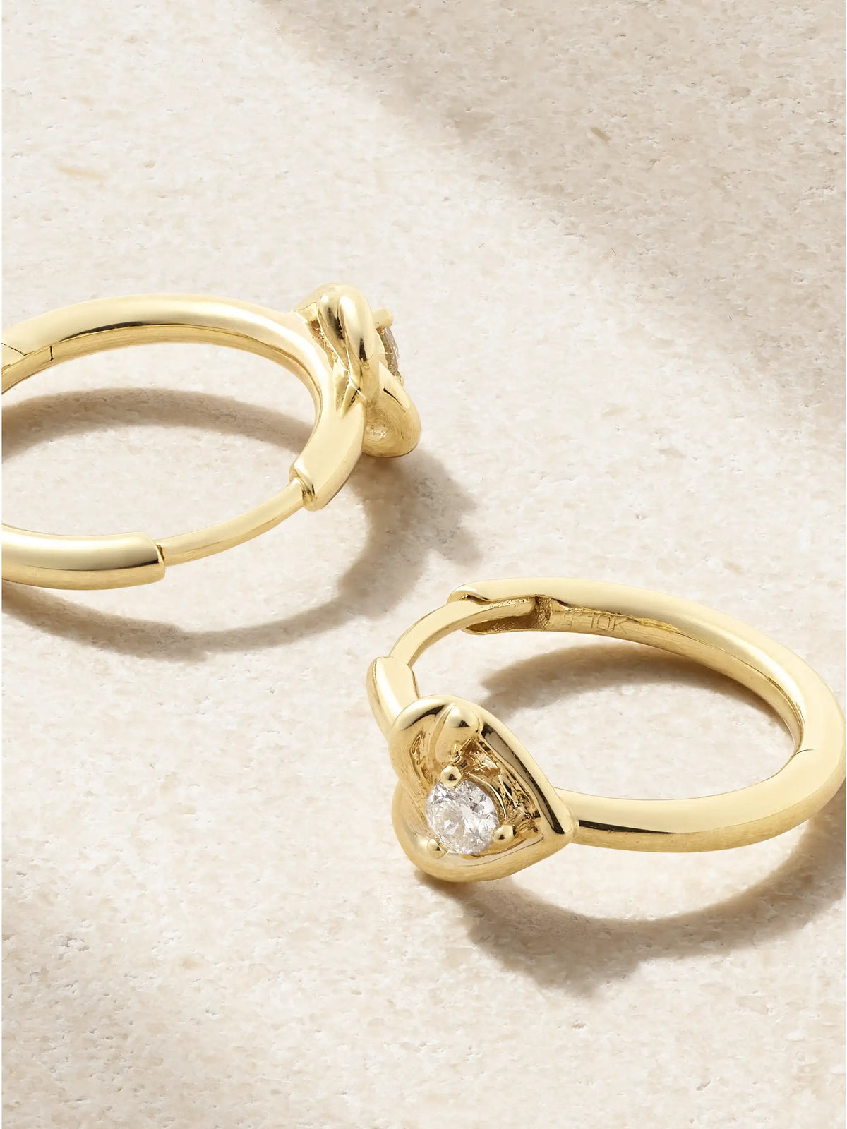 Tie The Knot 9-karat Gold Diamond Hoop Earrings