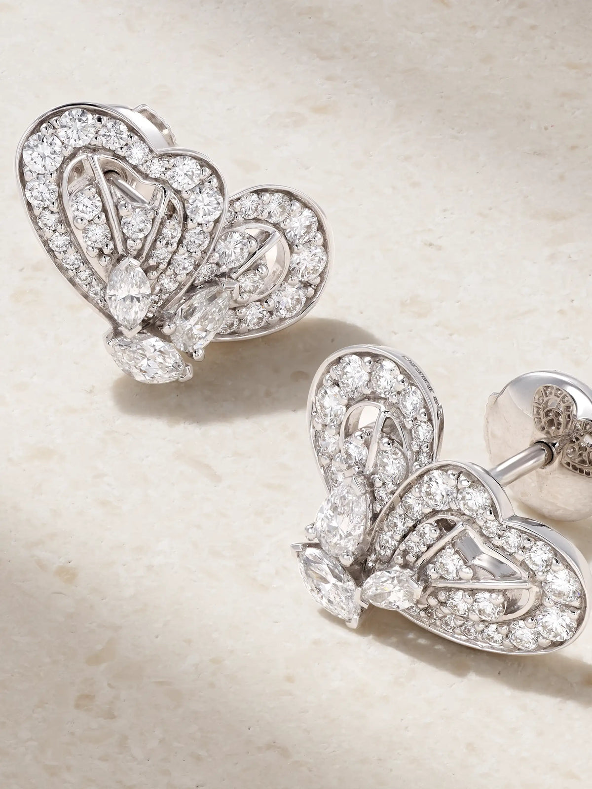 Portraits Of Nature Butterfly 18-karat White Gold Diamond Earrings