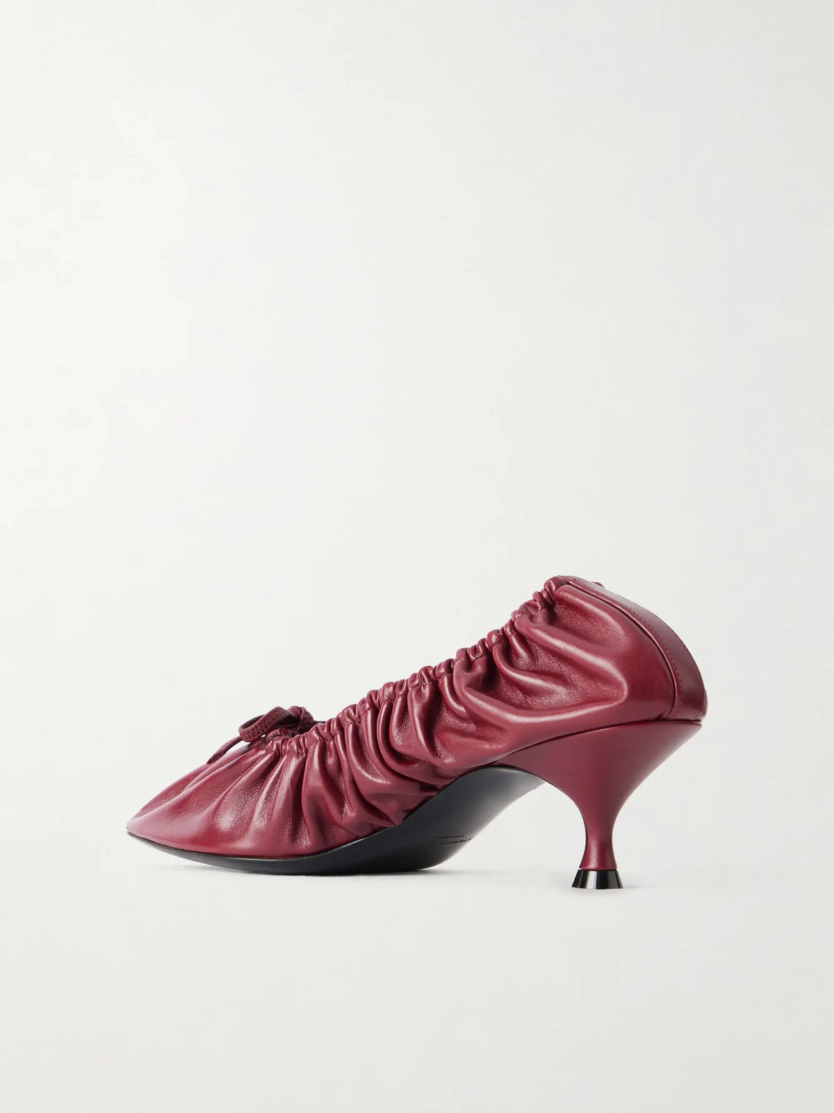 Gather Around 55 Bow-detailed Gathered Leather Pumps