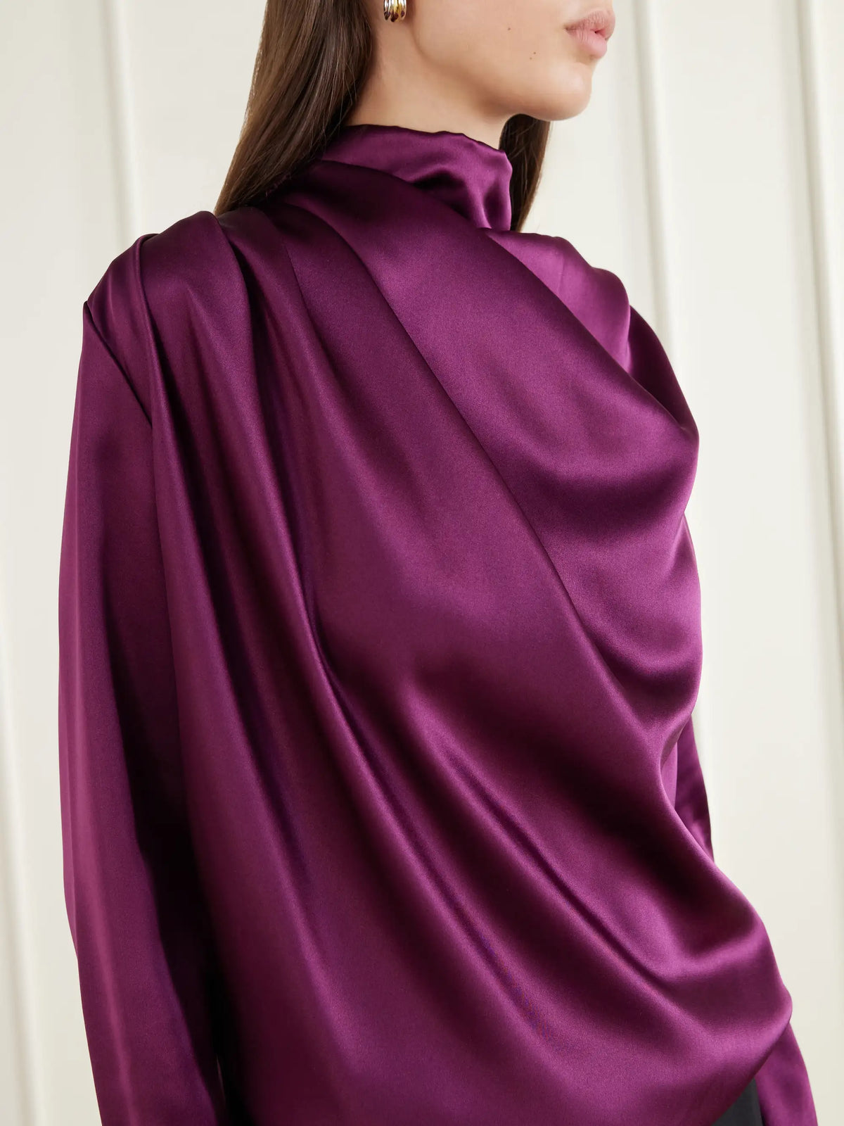 Heirlome Sybil Draped Silk-satin Blouse