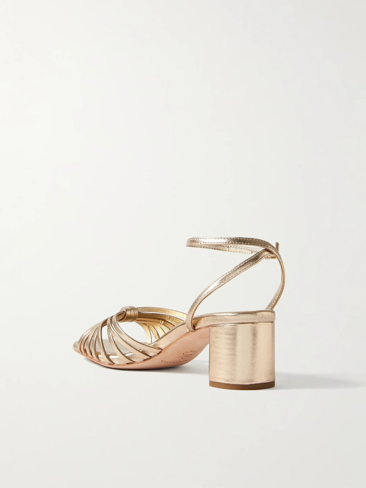 + Net Sustain Olivia Knotted Metallic Leather Sandals