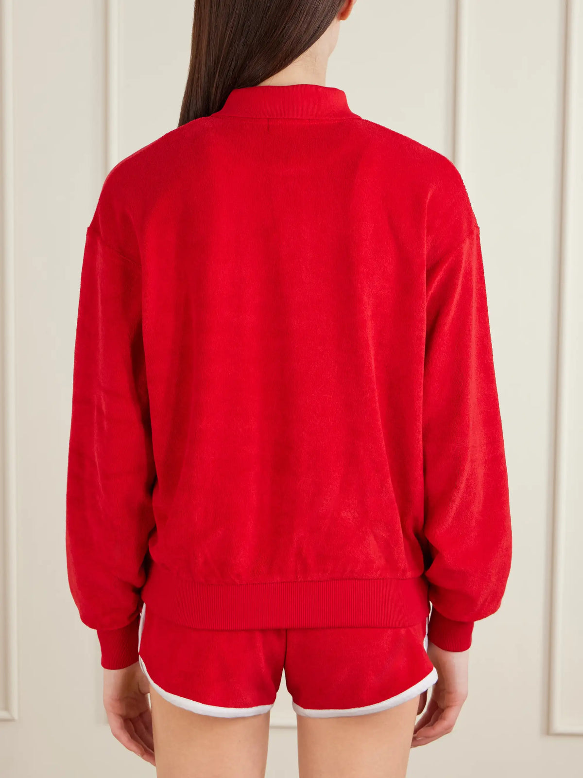 Embroidered Cotton-blend Terry Polo Sweater