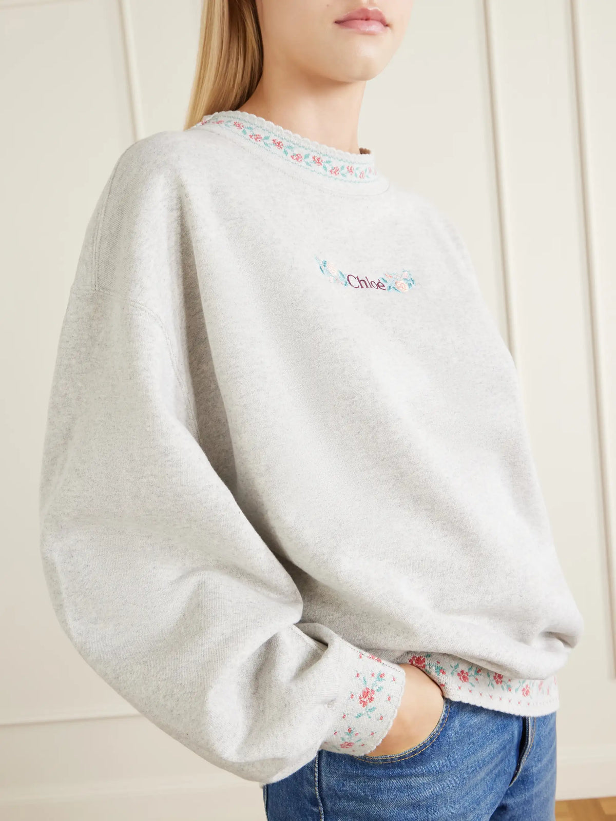 Logo-embroidered Scalloped Cotton-jersey Sweatshirt