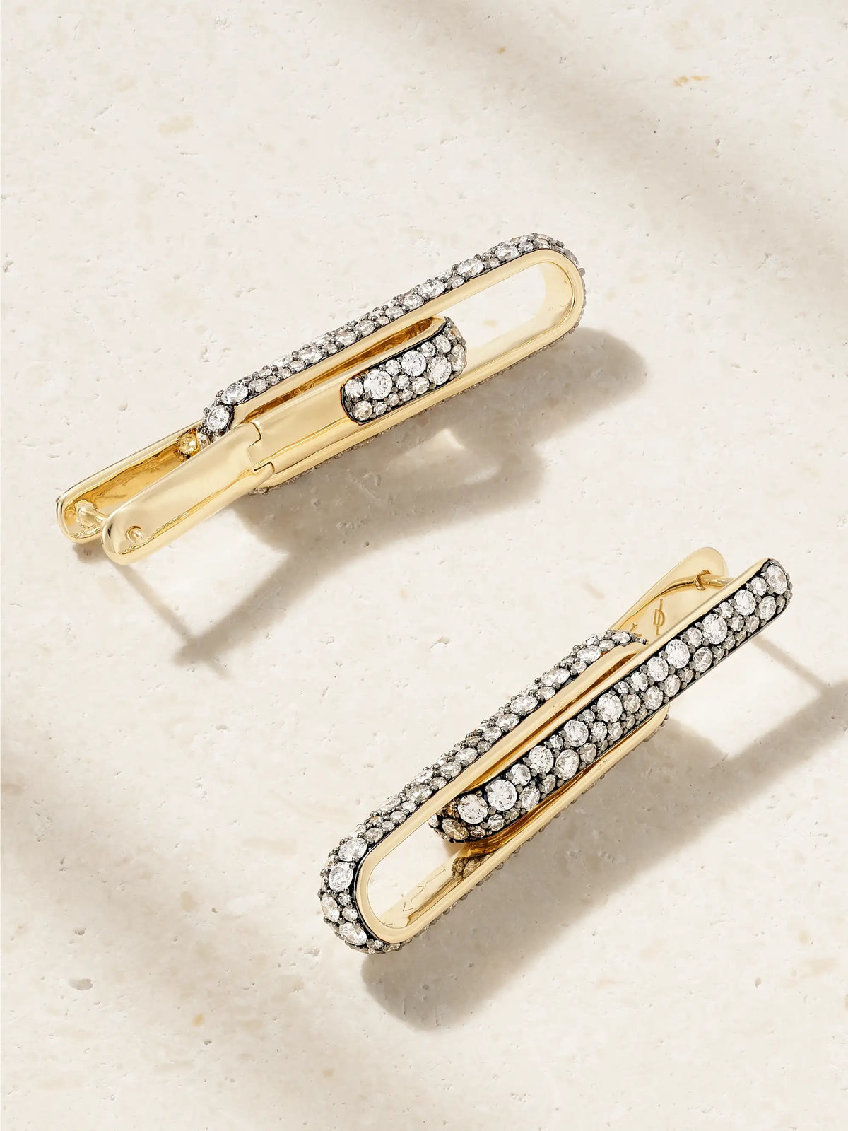 Stirrup 14-karat Gold Diamond Earrings