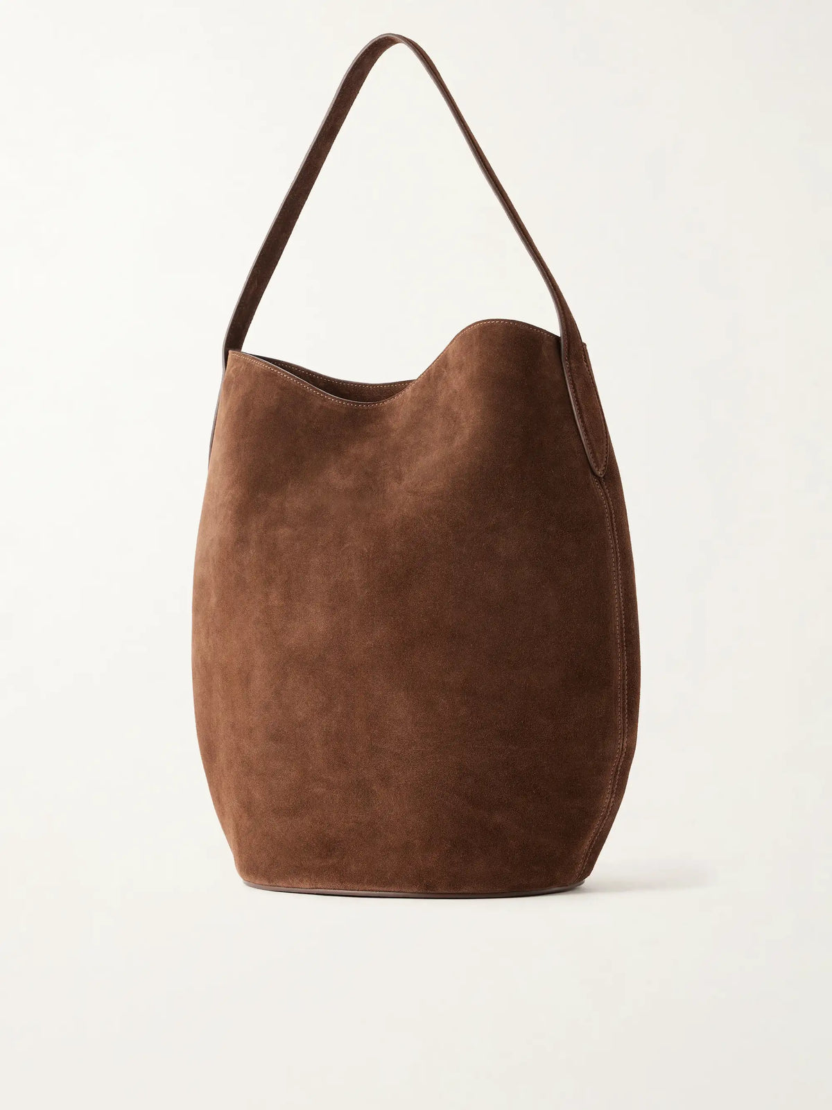 Buckled Large Suede Shoulder Bag