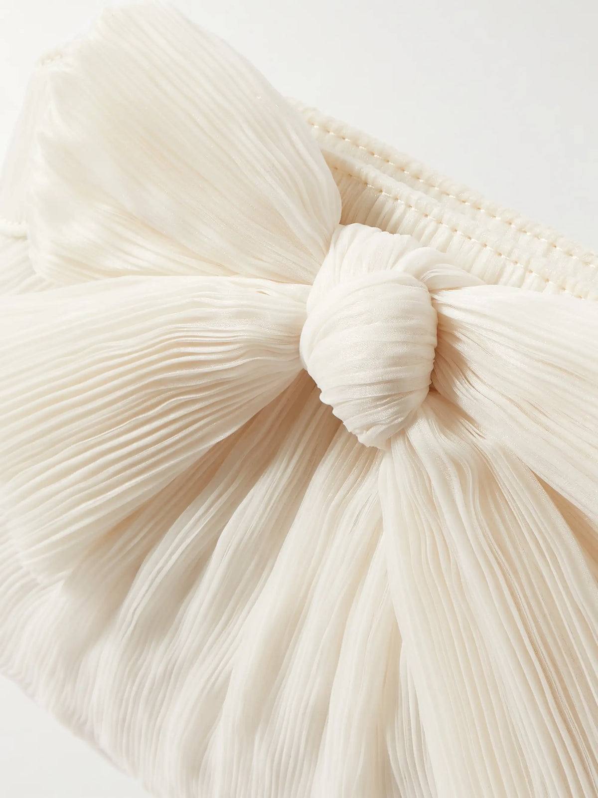 Rayne Bow-embellished Plissé-organza Clutch