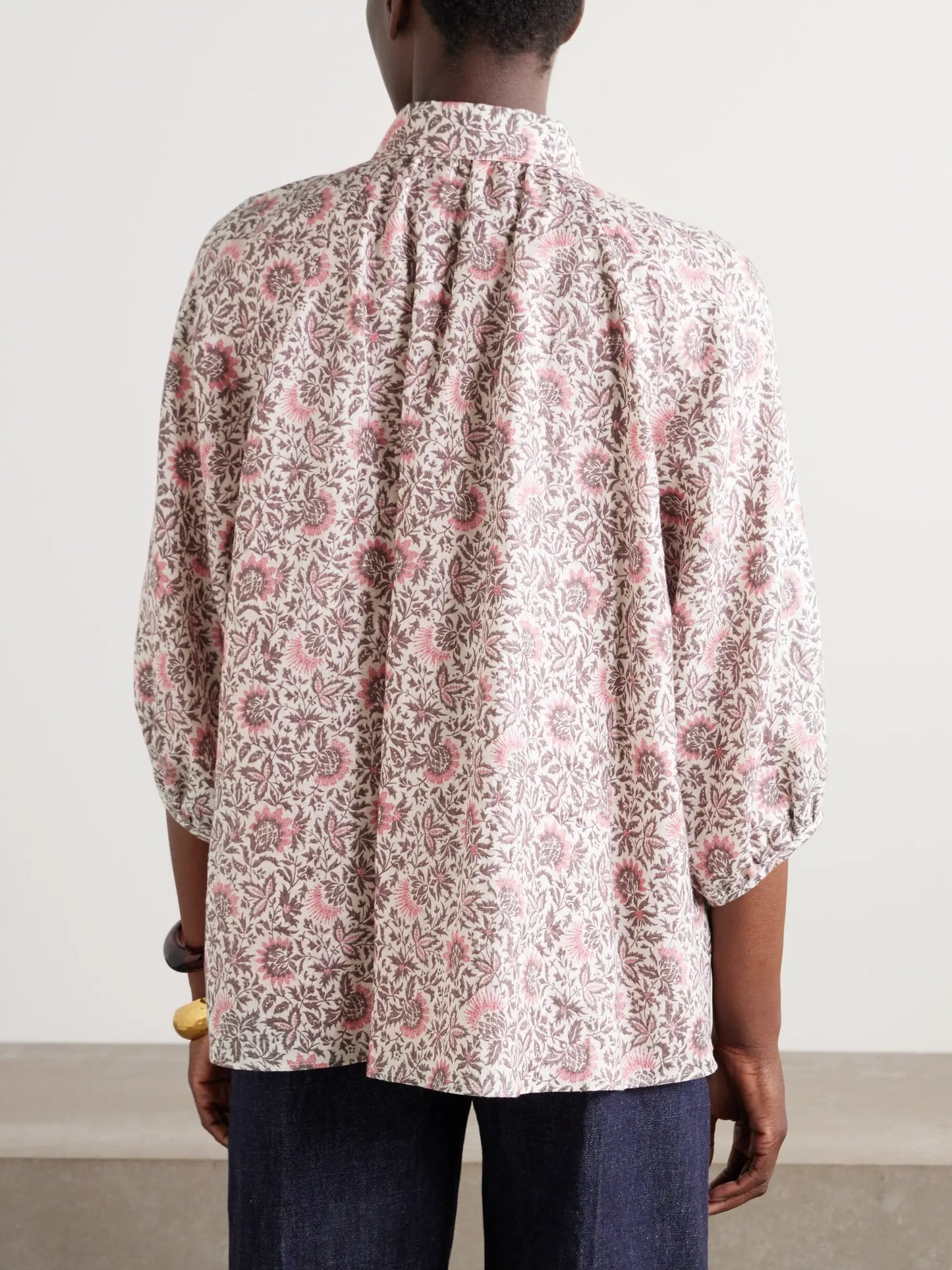 Olivia Oversized Printed Linen Shirt
