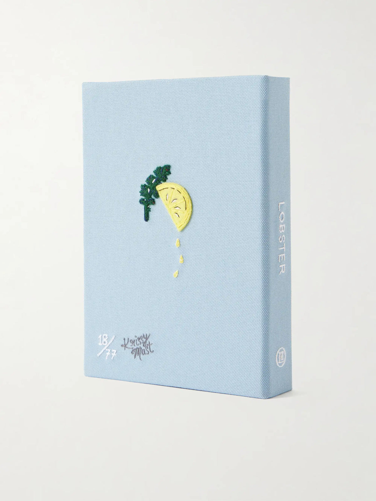 Lobster Appliquéd Embroidered Canvas Clutch