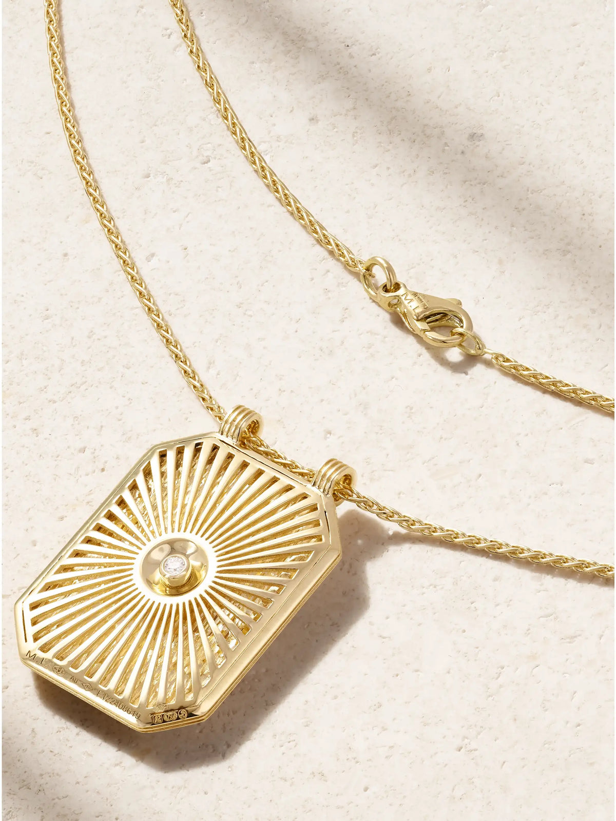 Heart Scapular 18-karat Gold Diamond Necklace